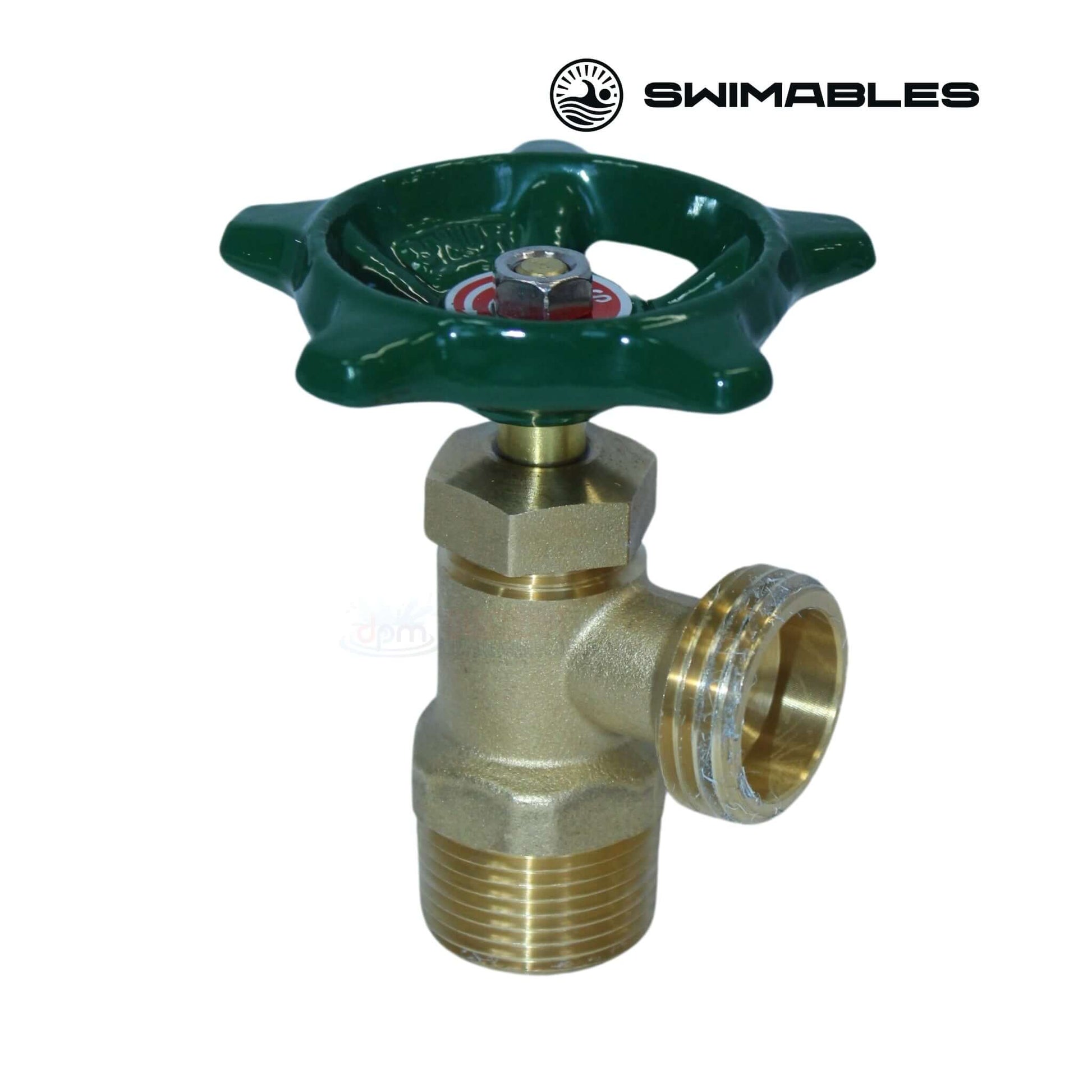 Swimables 2-inch valve with green handle for pool plumbing; available at Discount Pool Mart DPM.