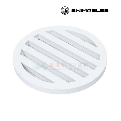 Swimables Round Deck Drain Cover 3 inch in white, ideal for pool decks, from Discount Pool Mart DPM.