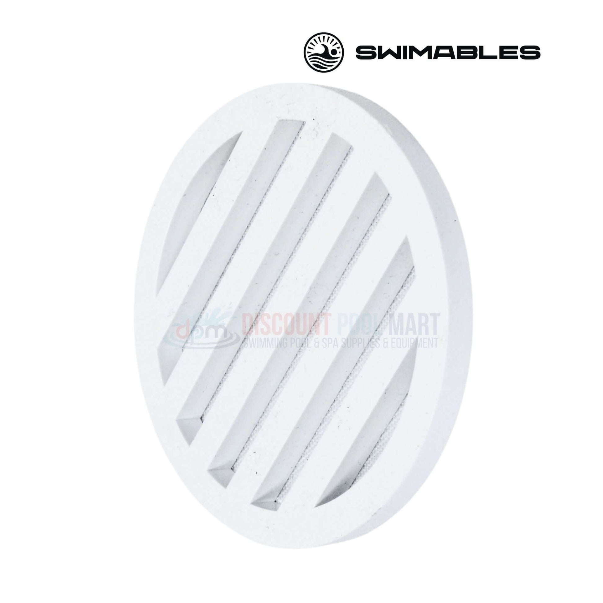 Swimables Round Deck Drain Cover SW-95-992 3-inch white, essential for pools from Discount Pool Mart DPM.