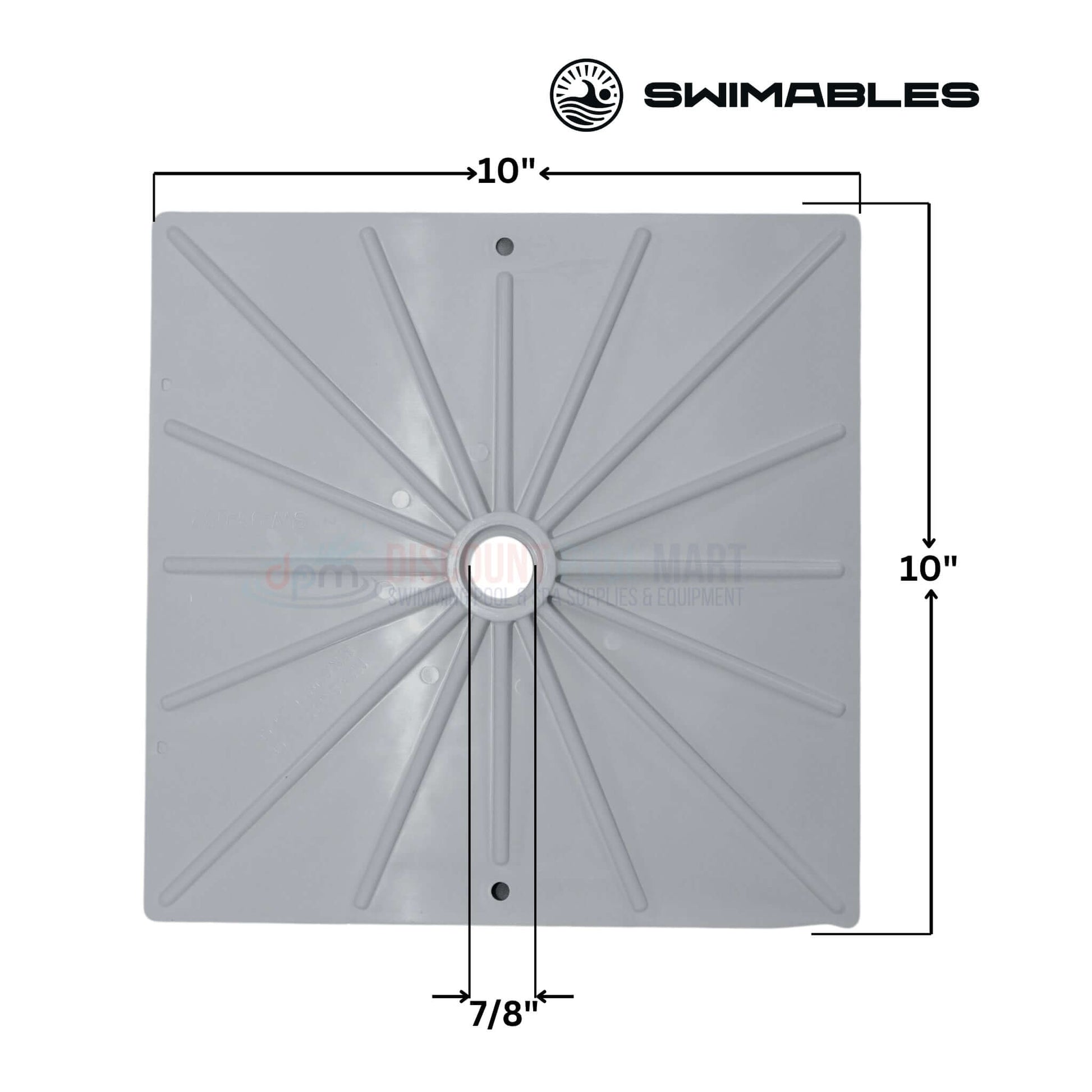 Swimables Square Lid grey 10"x10" for Hayward skimmers, model SPX1082E, from Discount Pool Mart DPM.
