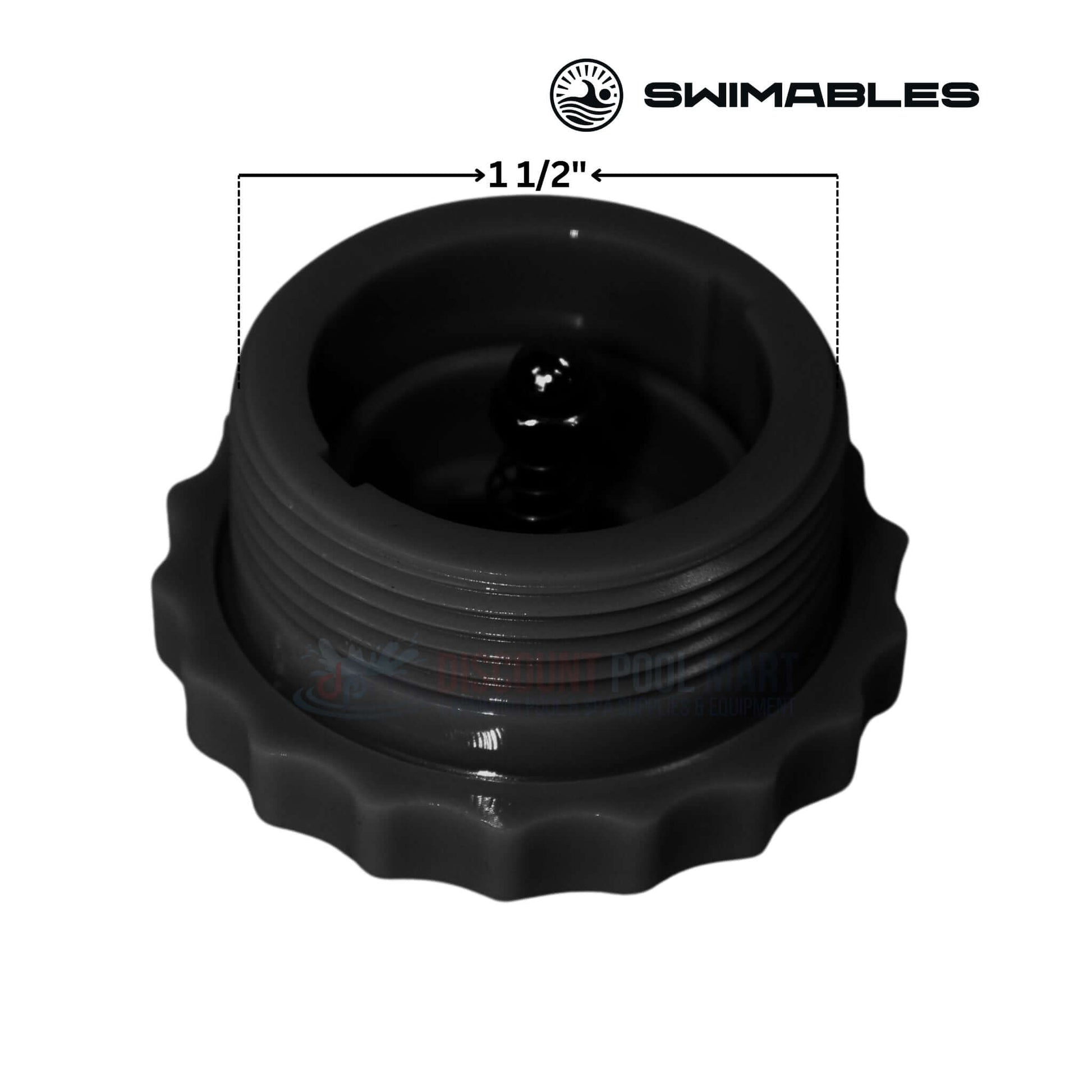 Swimables black check valve, 1.5-inch MPT, durable design, from Discount Pool Mart DPM for optimal spa water flow.