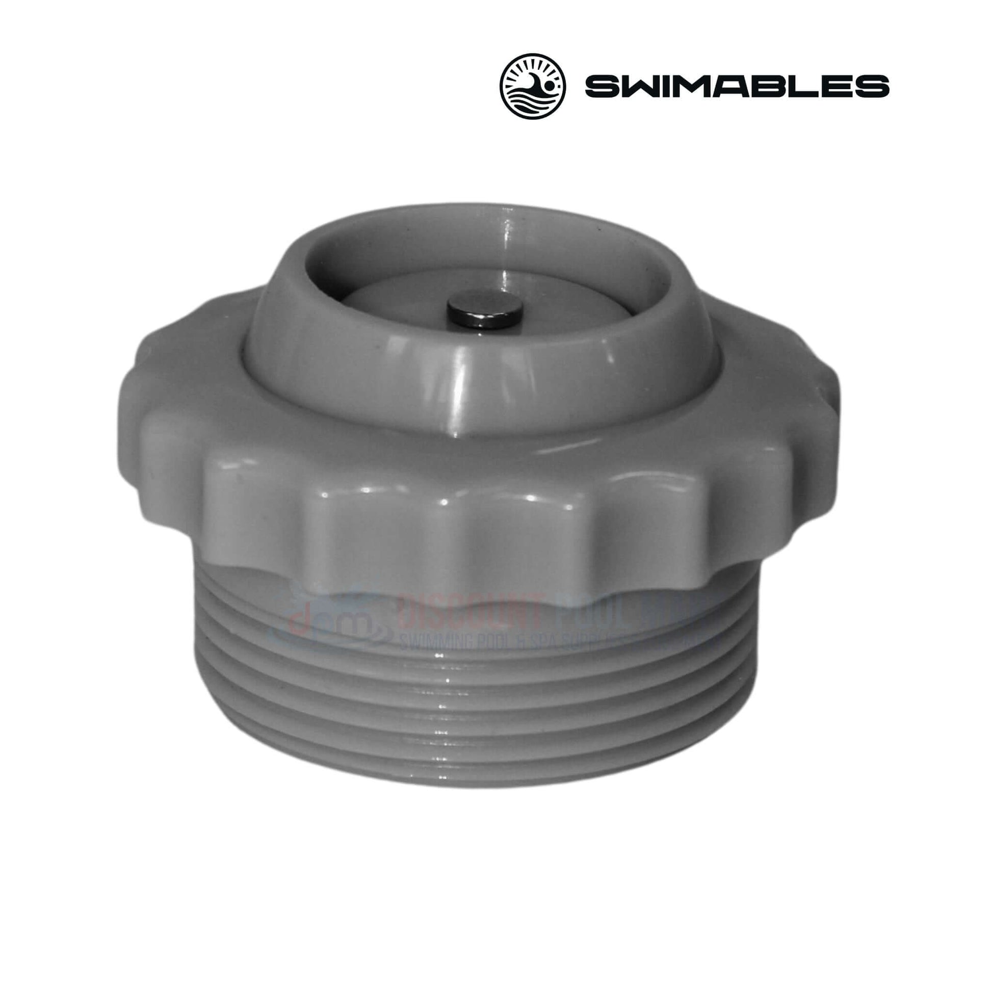 Swimables Spa Check Valve in dark gray, 1.5" MPT, prevents backflow, available at Discount Pool Mart DPM.