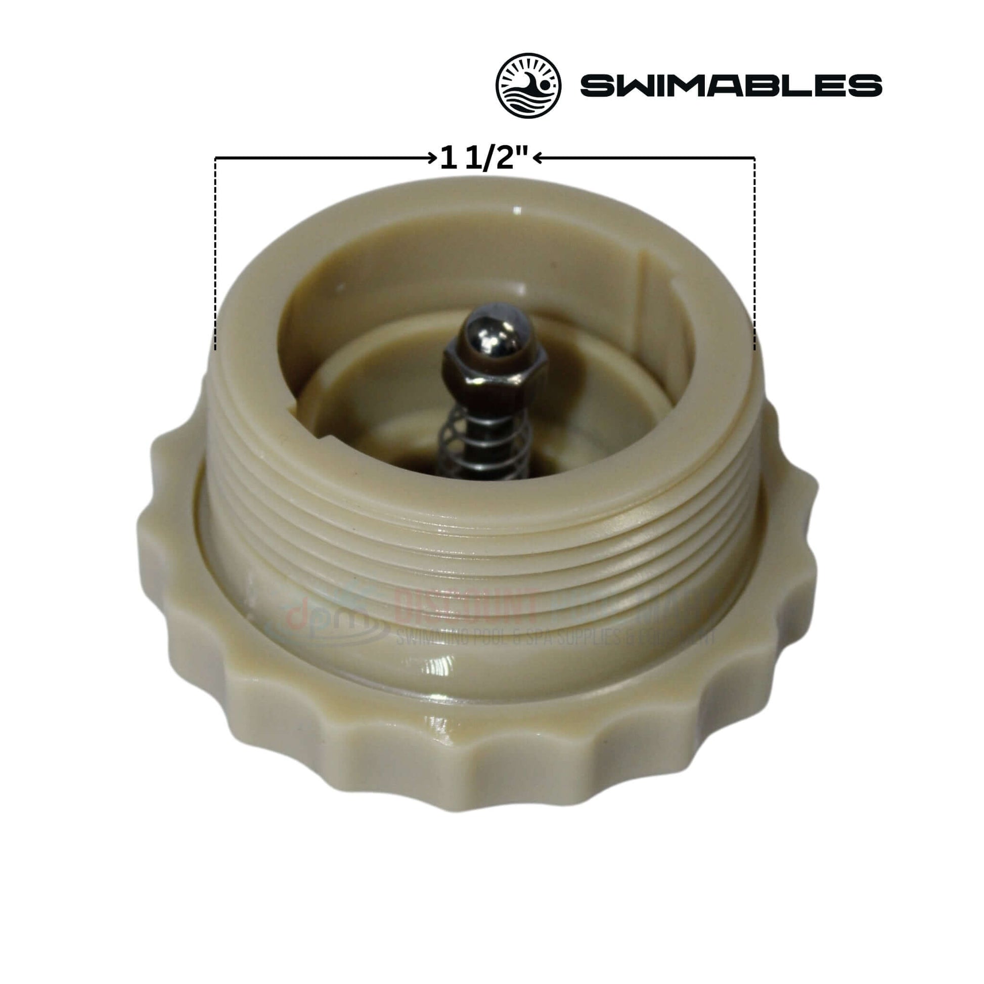 Swimables Spa Check Valve SW-32-343 in tan with 1.5" MPT connection from Discount Pool Mart DPM.