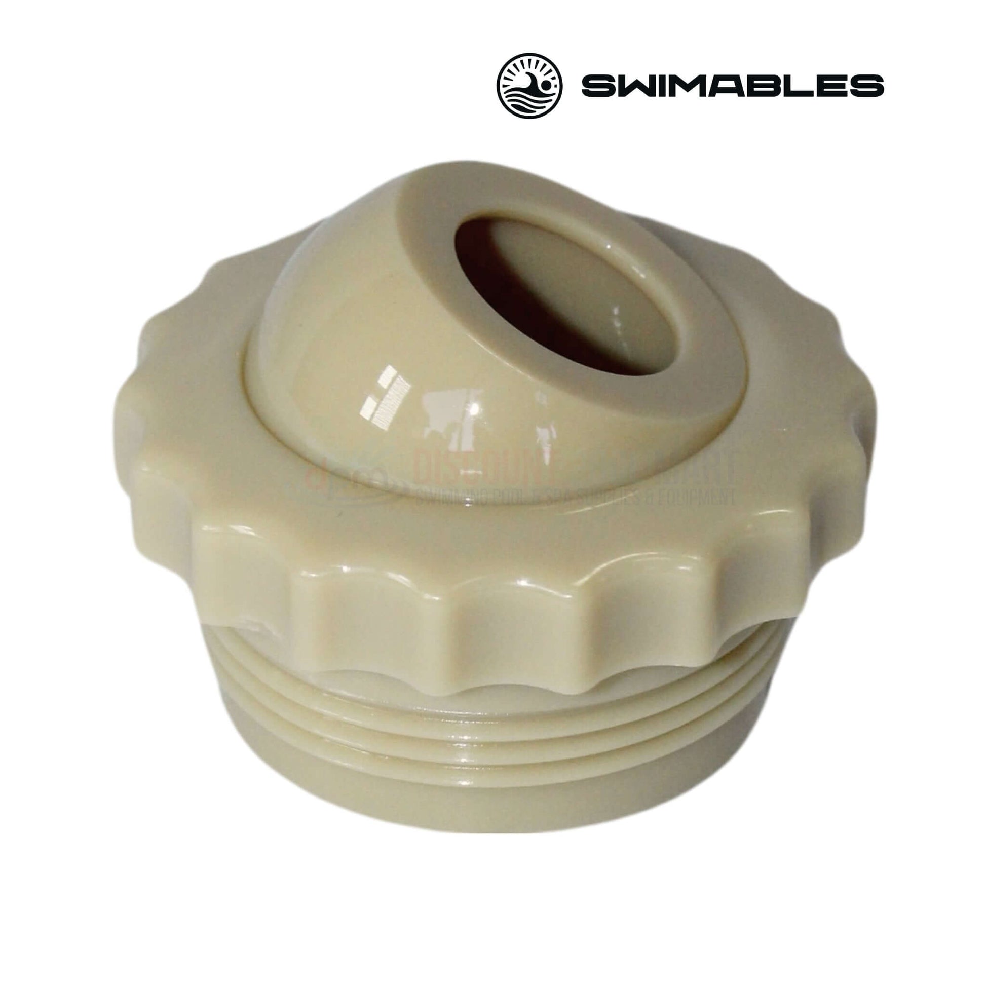 Swimables Threaded Directional Eyeball Fitting in tan, 0.75" x 1.5", available at Discount Pool Mart DPM.