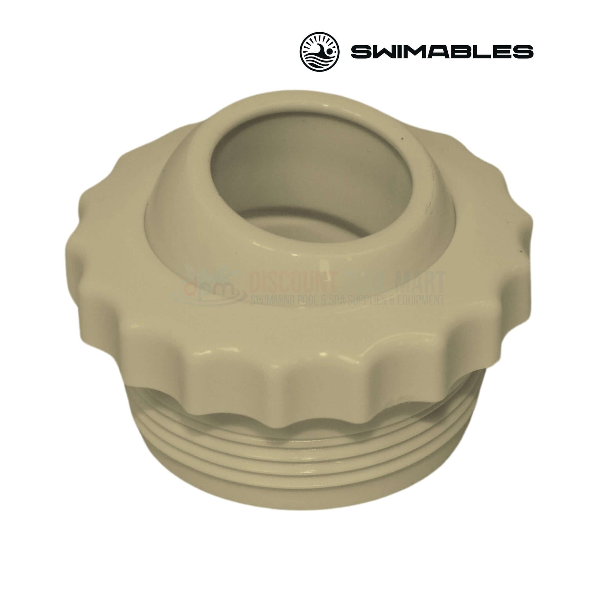 Swimables 1-Inch Threaded Directional Eyeball Fitting in Tan from Discount Pool Mart DPM for pool water flow control.