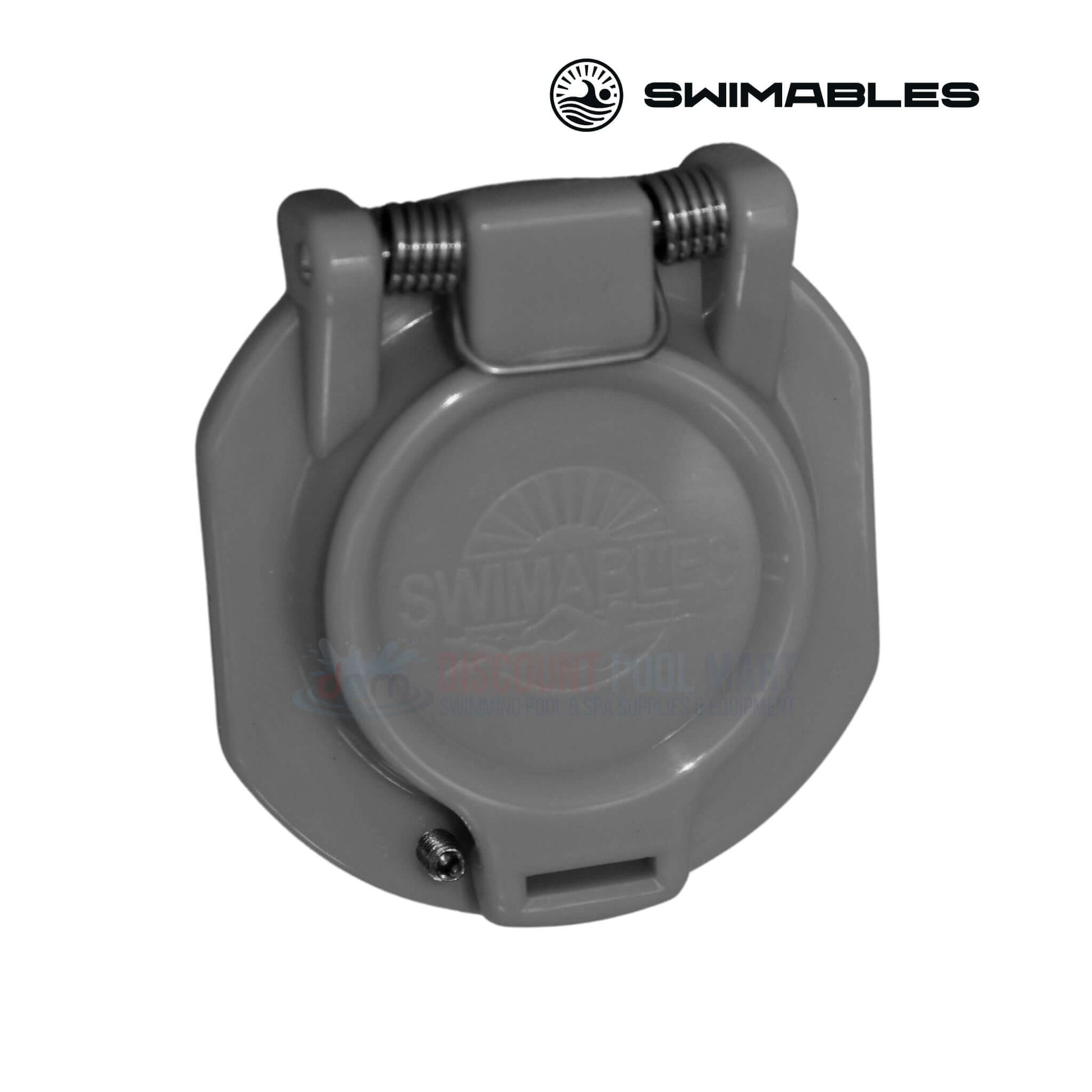 Swimables Vac Lock in dark gray, designed for 1.5" MPT, compatible with top brands, available at Discount Pool Mart DPM.