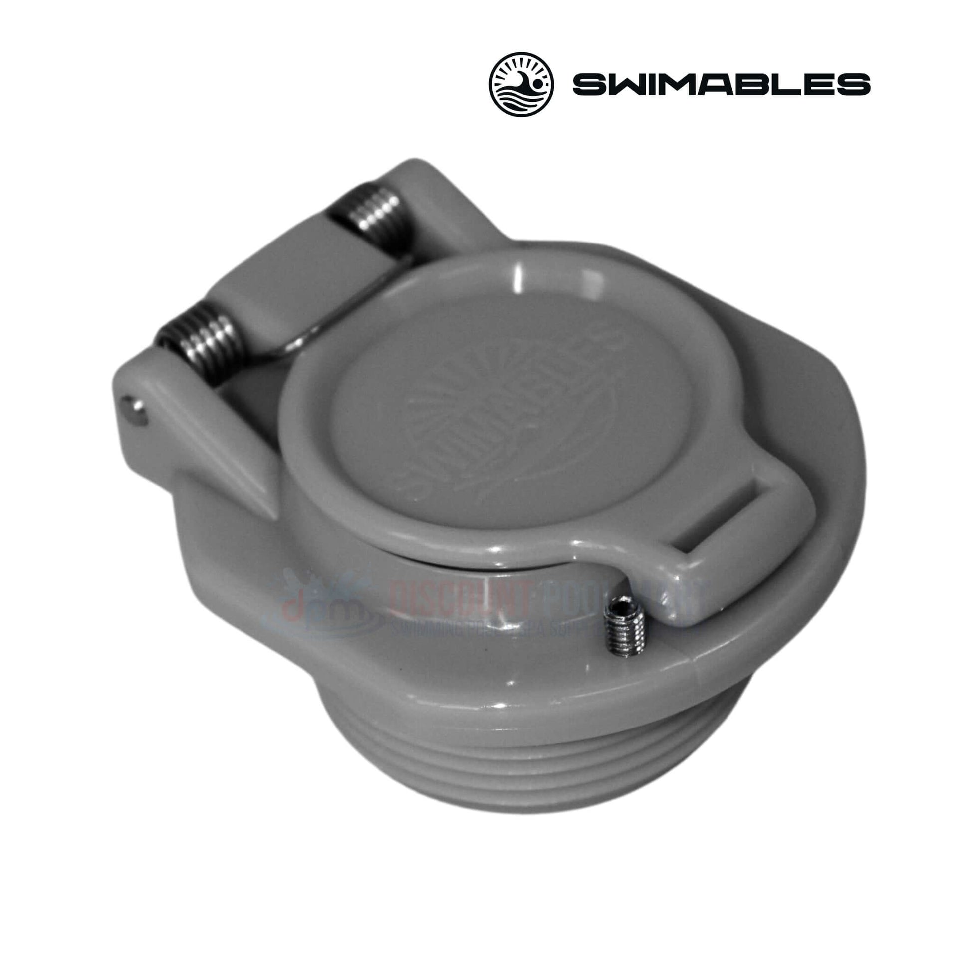 Swimables Vac Lock in dark gray, 1.5" MPT, designed for top pool cleaners from Discount Pool Mart DPM.