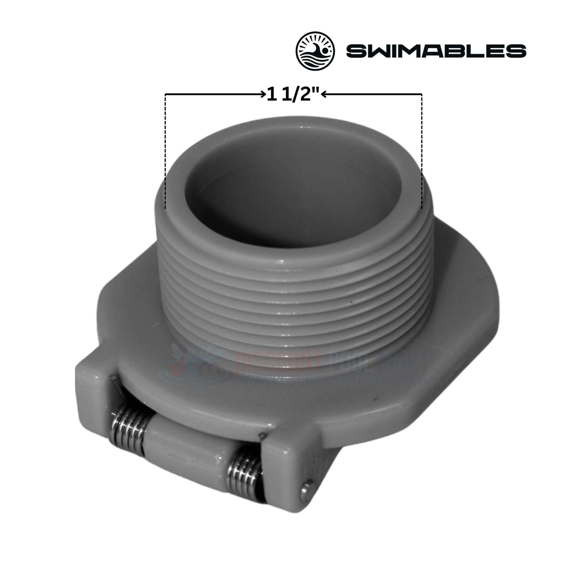 Swimables Vac Lock dark gray for 1.5" MPT, compatible with Hayward, Pentair, Zodiac - Discount Pool Mart DPM