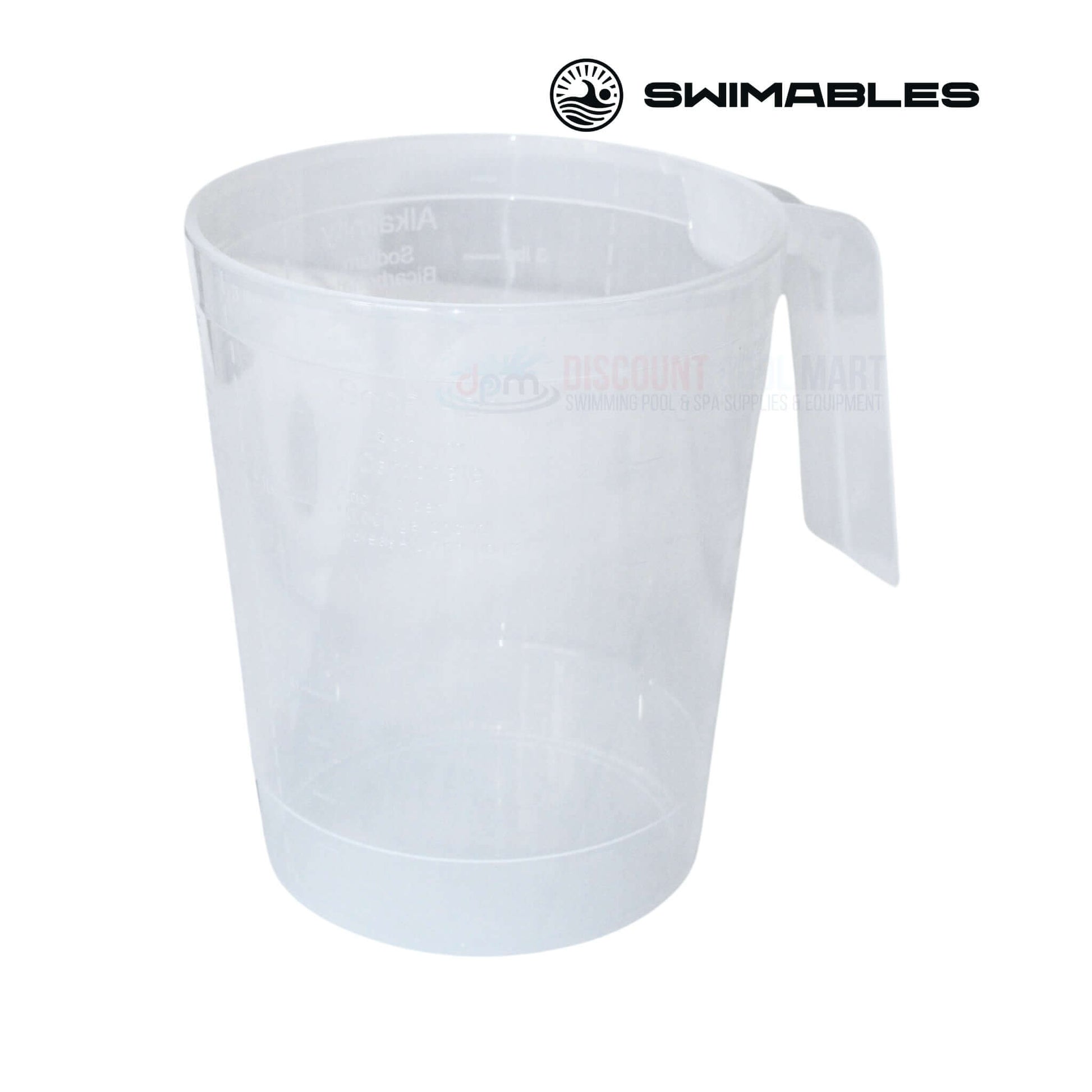 Swimables 1 Pound DE Powder Scoop SW-10-411 from Discount Pool Mart, a clear plastic measuring scoop for pool filters.