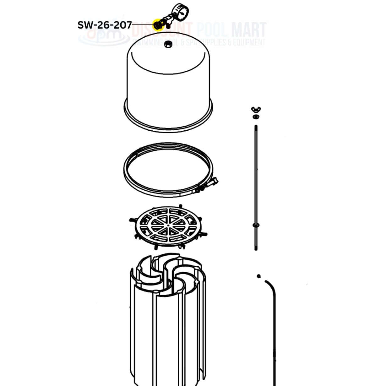 Swimables Air Relief Valve Kit for Pentair Filters SW-26-207, featuring durable parts from Discount Pool Mart DPM.