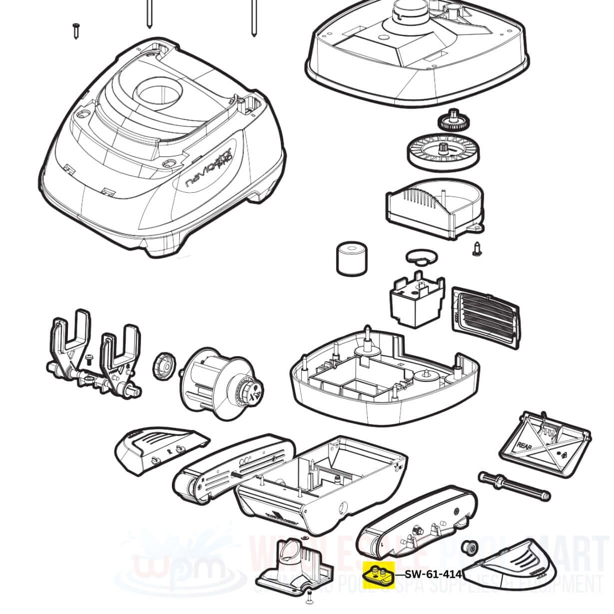 Diagram of Swimables Concrete Pod Shoes SW-61-414 parts for Hayward Navigator | Discount Pool Mart DPM