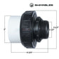Swimables Hi Temp Union 1.5" MIP x 2" Socket dimensions, SKU SW-30-217, for DPM pool and spa systems.