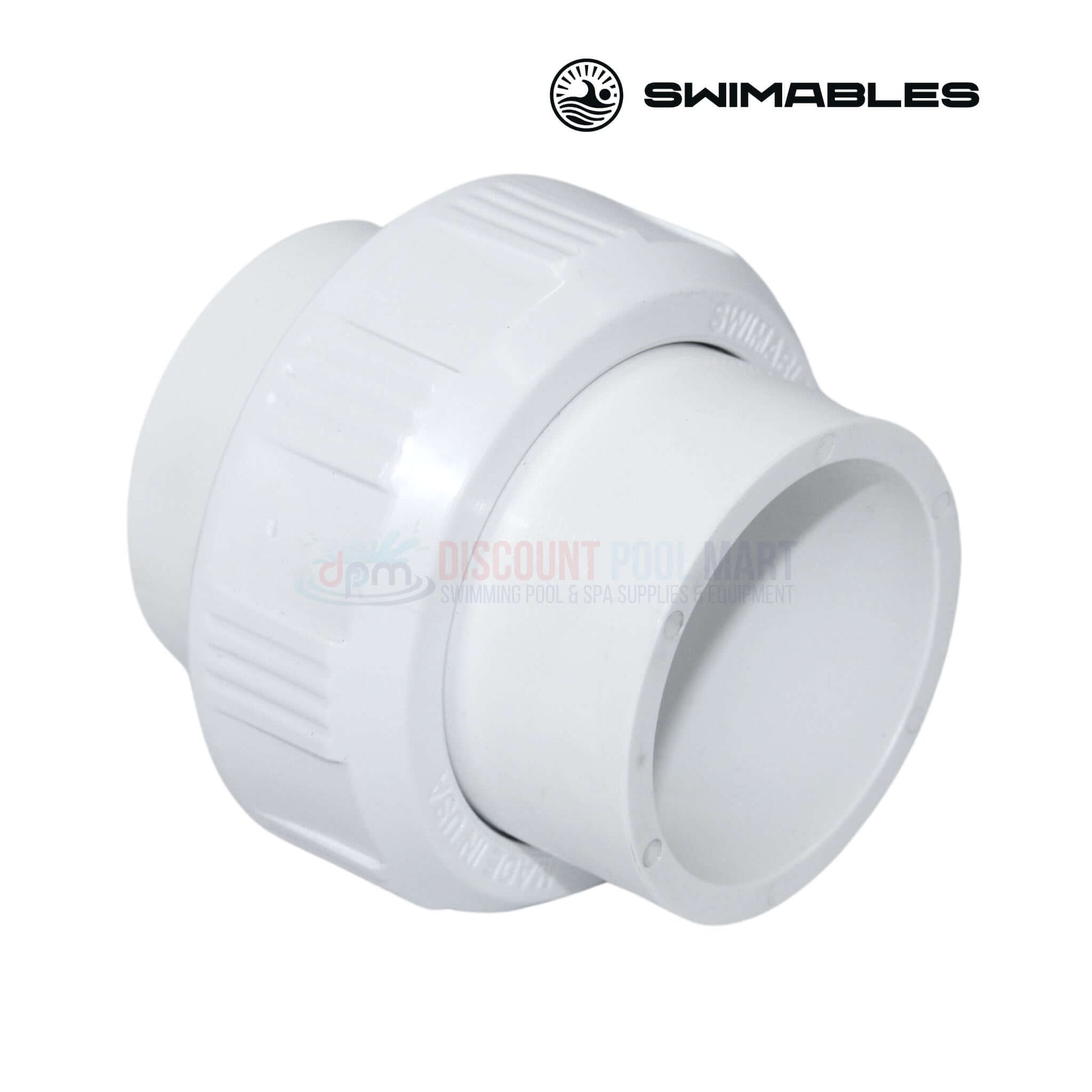 Swimables PVC Slip-to-Slip Union SW-30-015 1.5" fitting from Discount Pool Mart for efficient plumbing connections.