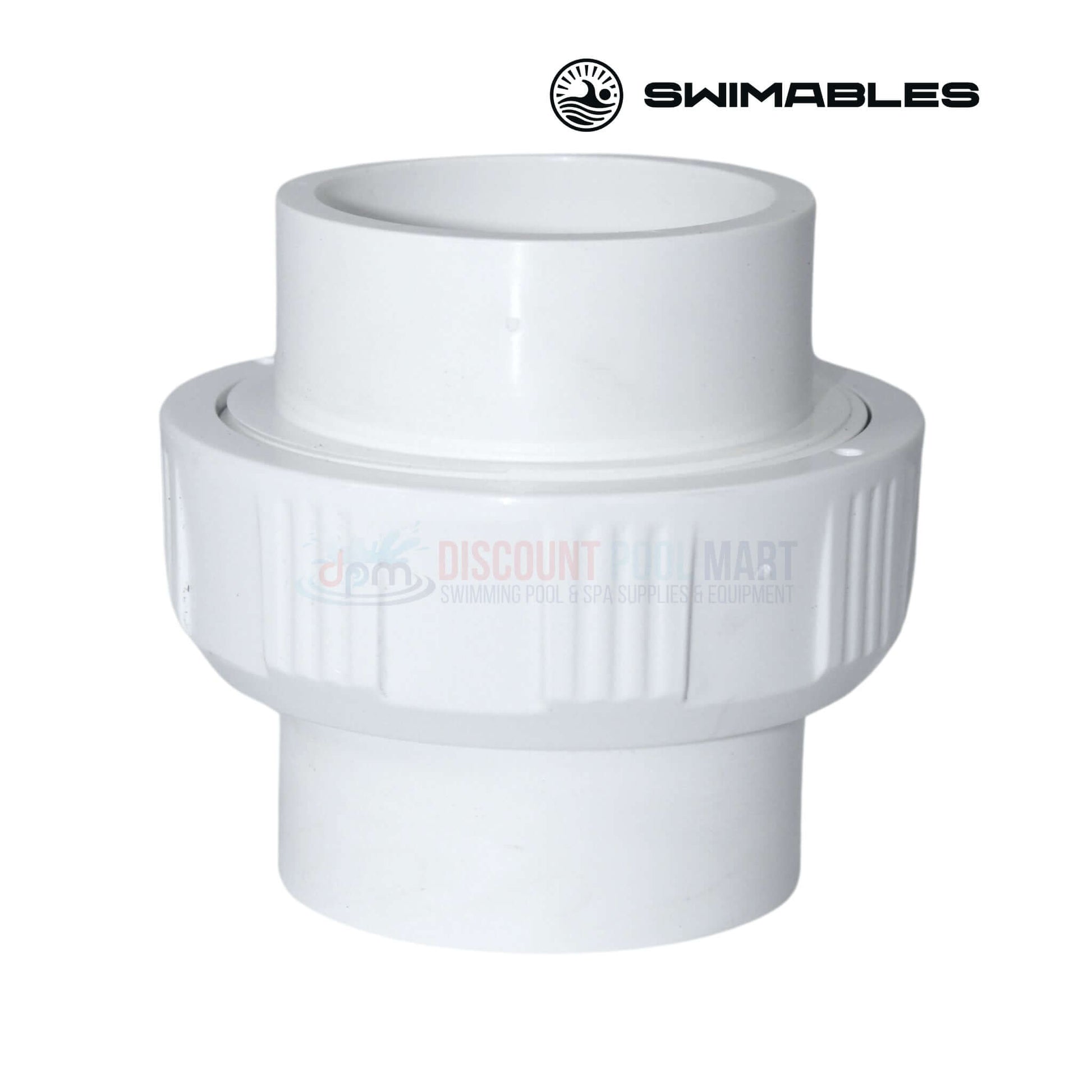 Swimables PVC Slip-to-Slip Union SW-30-015 1.5 inch fitting, Discount Pool Mart DPM for pool and plumbing systems.