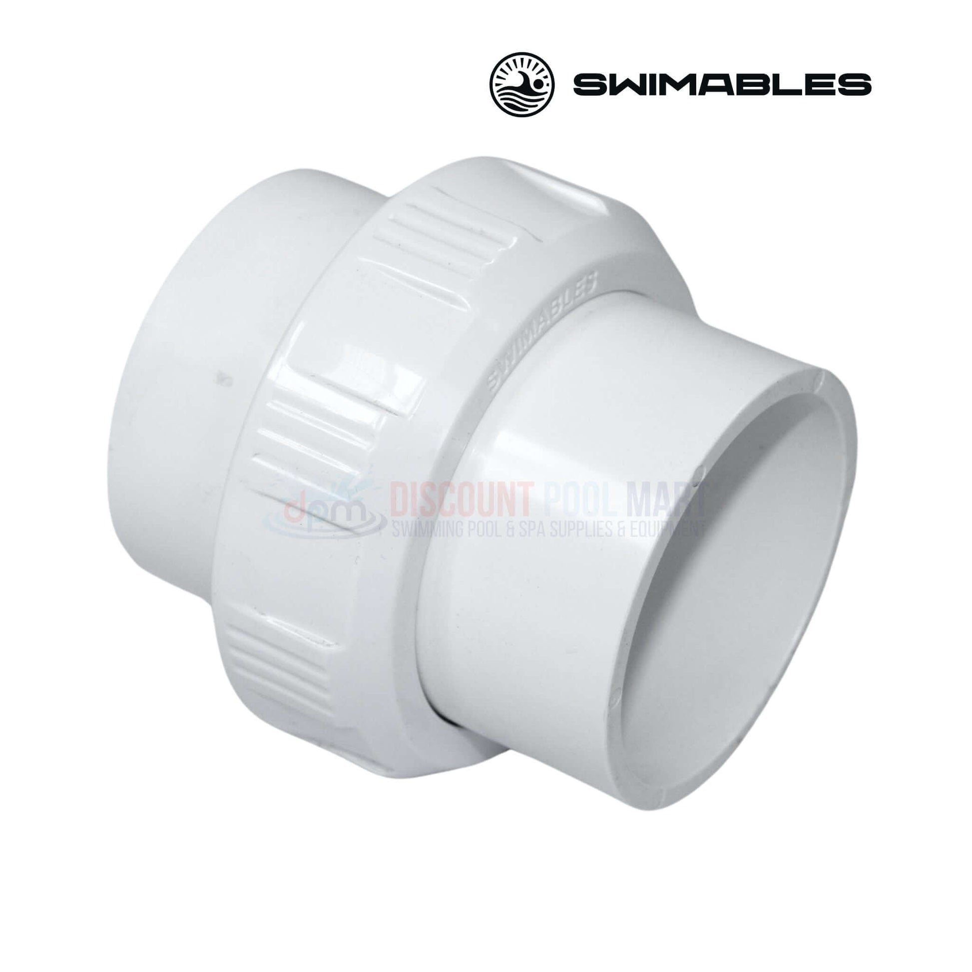 Swimables PVC Slip-to-Slip Union 2 inch SW-30-020 by Discount Pool Mart DPM for pool plumbing connections.