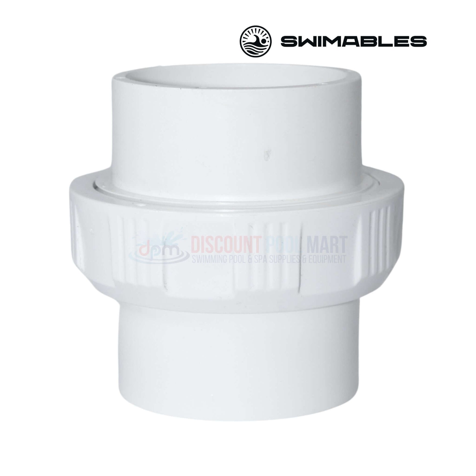 Swimables PVC Slip To Slip Union SW-30-020 2-inch fitting from Discount Pool Mart for easy PVC pipe connection.