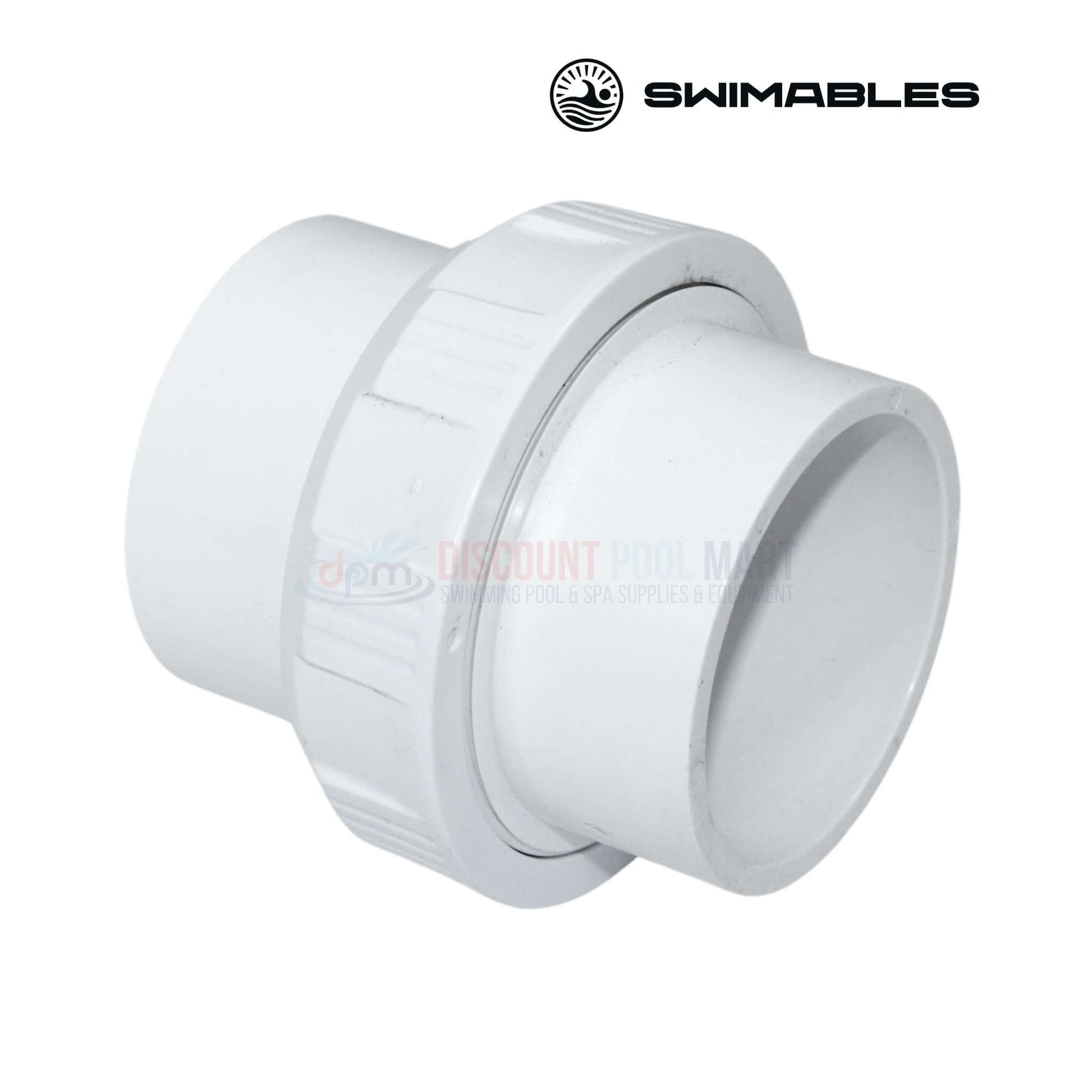 Swimables PVC Slip-to-Slip Union SW-30-020 2-inch fitting for pool plumbing by Discount Pool Mart DPM.