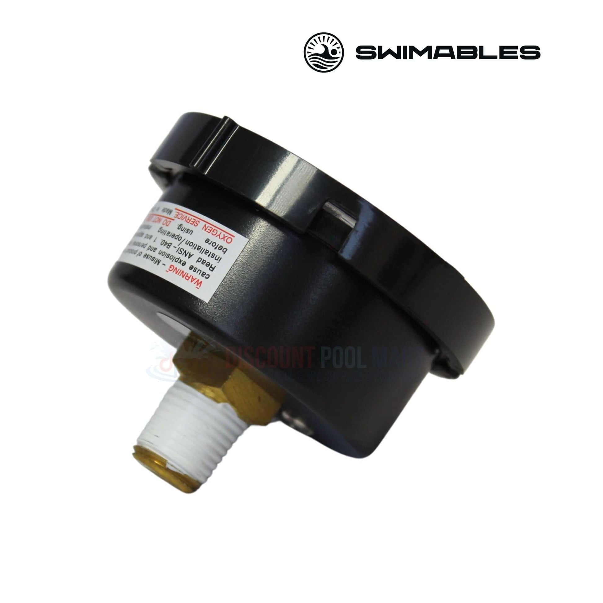 Swimables Pressure Gauge 190059 by Discount Pool Mart DPM, Back Mount design for easy installation and accurate readings.