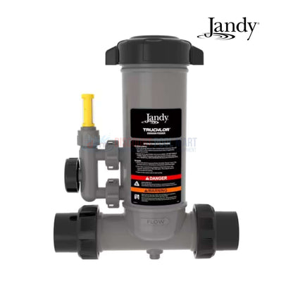 Jandy TruChlor Erosion Feeder Chlorinator, SKU TCLVSCG, showcasing a gray design for efficient swimming pool sanitization by Discount Pool Mart.