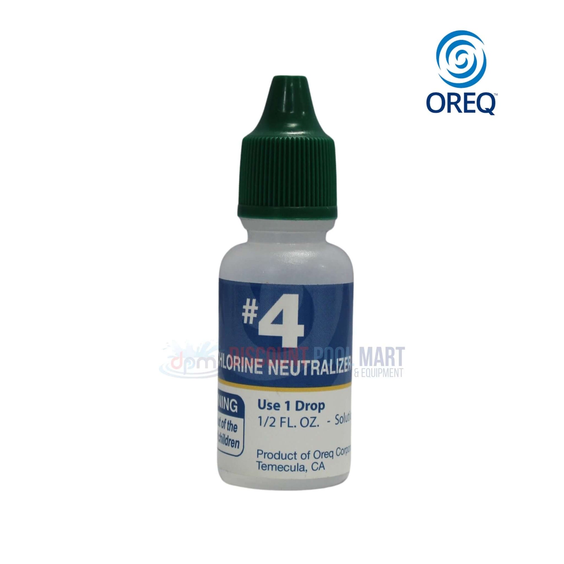 TK400 | Oreq 4-Way Pool Water Test Kit chlorine neutralizer bottle from Discount Pool Mart, essential for pool supplies.