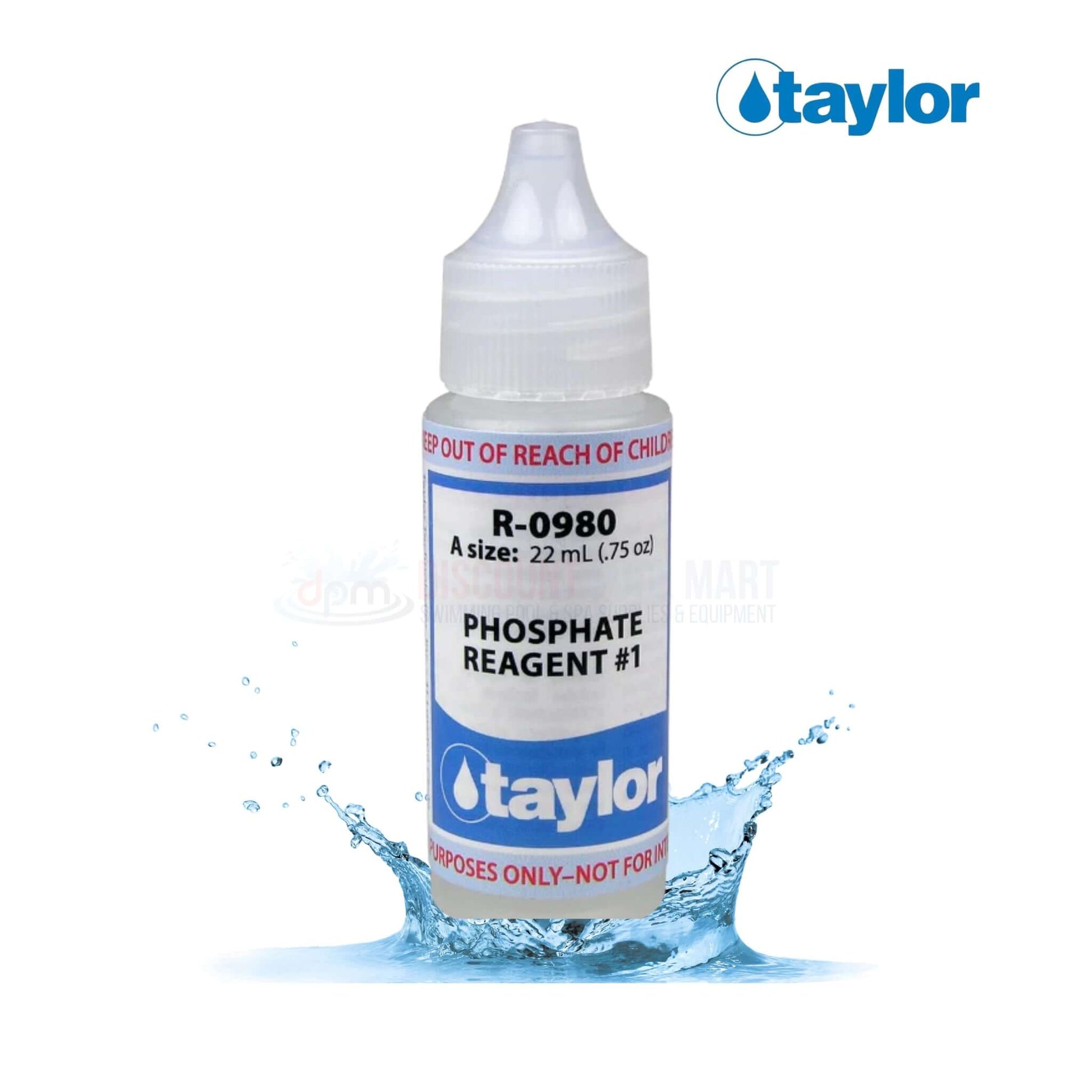 Taylor Phosphate Reagent #1 0.75 oz dropper bottle for pool testing | DPM | SKU R-0980-A