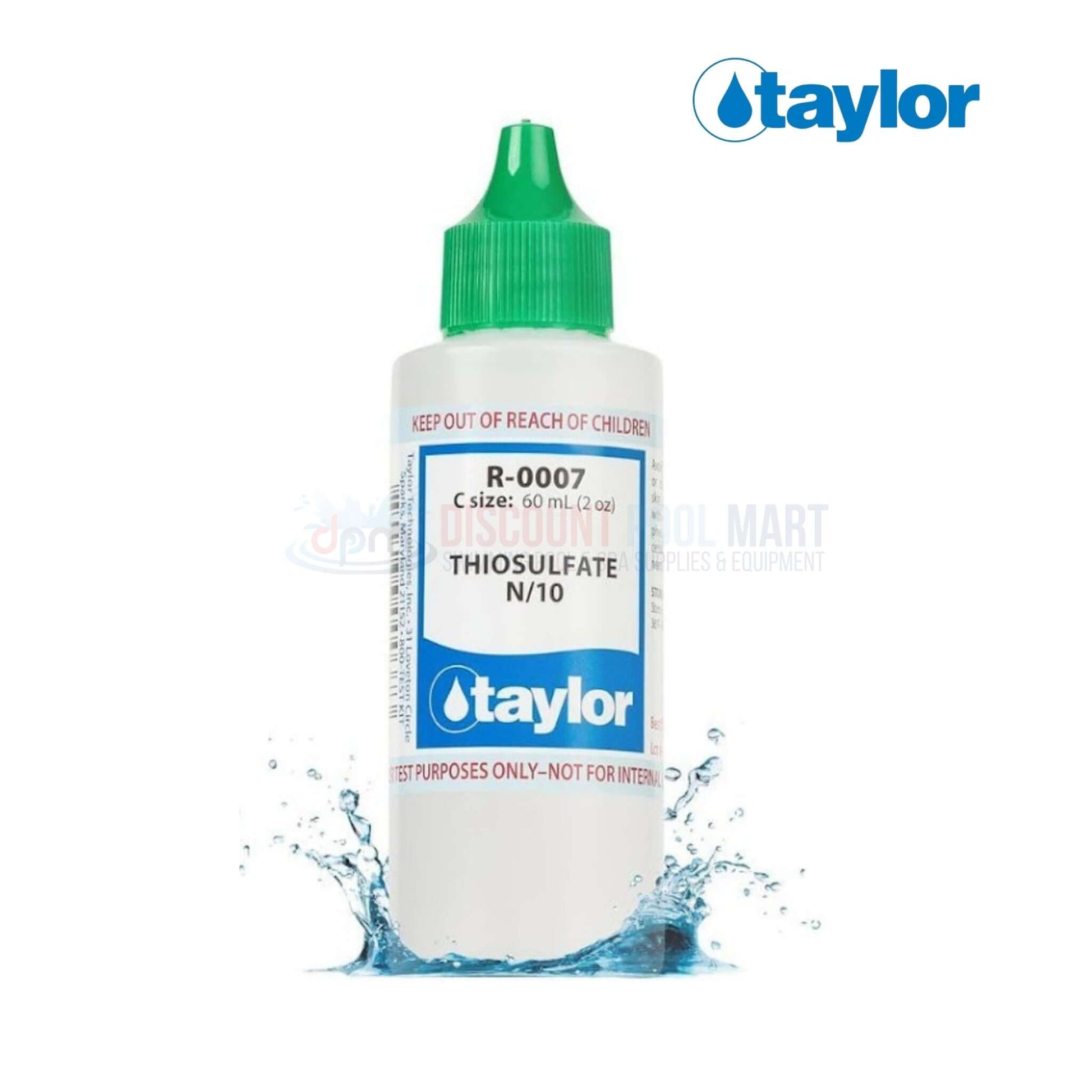 Taylor Thiosulfate N/10 Reagent R-0007 in 2 oz bottle, chlorine neutralizer by Discount Pool Mart DPM.