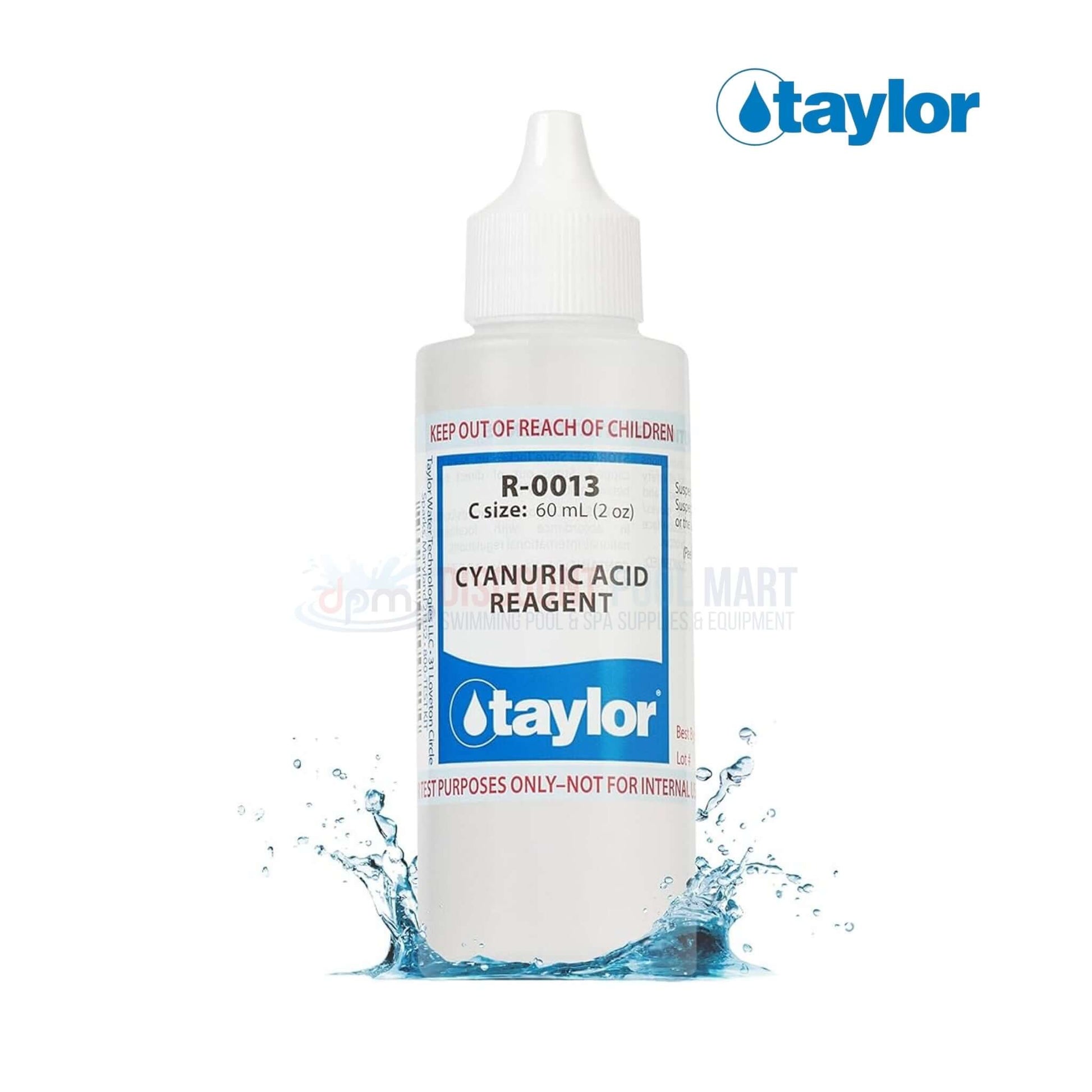 Taylor Cyanuric Acid Reagent R-0013-C 2 oz from Discount Pool Mart DPM for testing pool water chemistry.