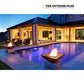 The Outdoor Plus Maya Fire Bowl GFRC Concrete by Discount Pool Mart DPM, modern fire feature in luxurious outdoor setting.