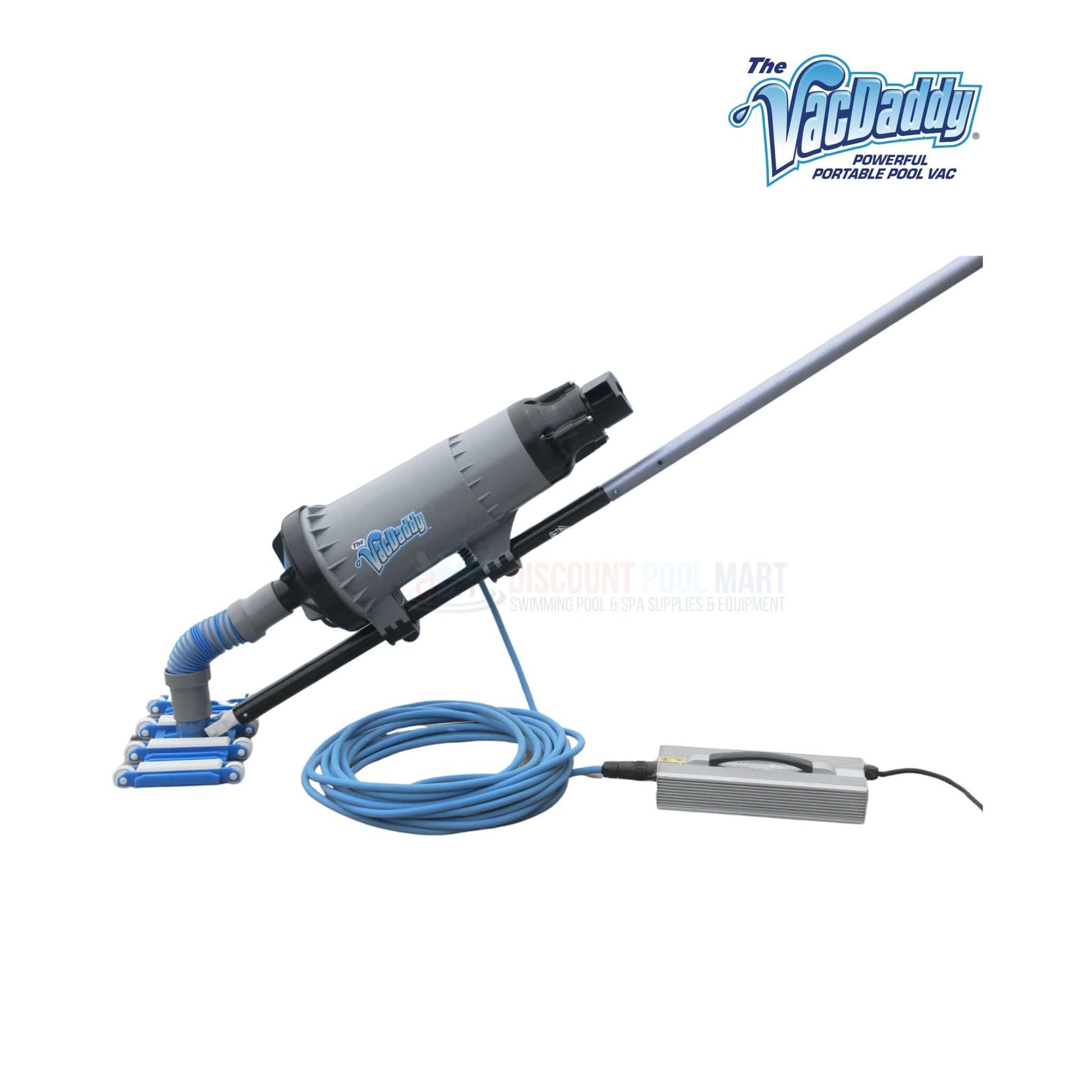 The VacDaddy Portable Pool Vacuum Cleaner Basic Bundle from Discount Pool Mart DPM, SKU: VDC-001, powerful and lightweight.