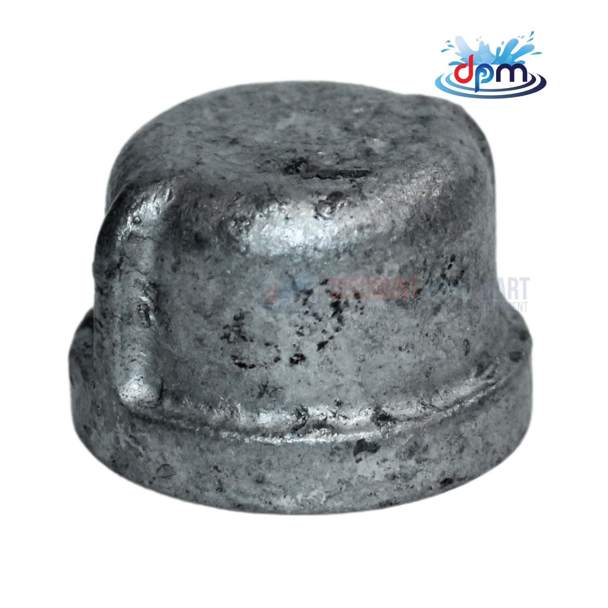 Threaded Galvanized Iron Cap, 1 inch, durable for fluid systems, available at Discount Pool Mart DPM.