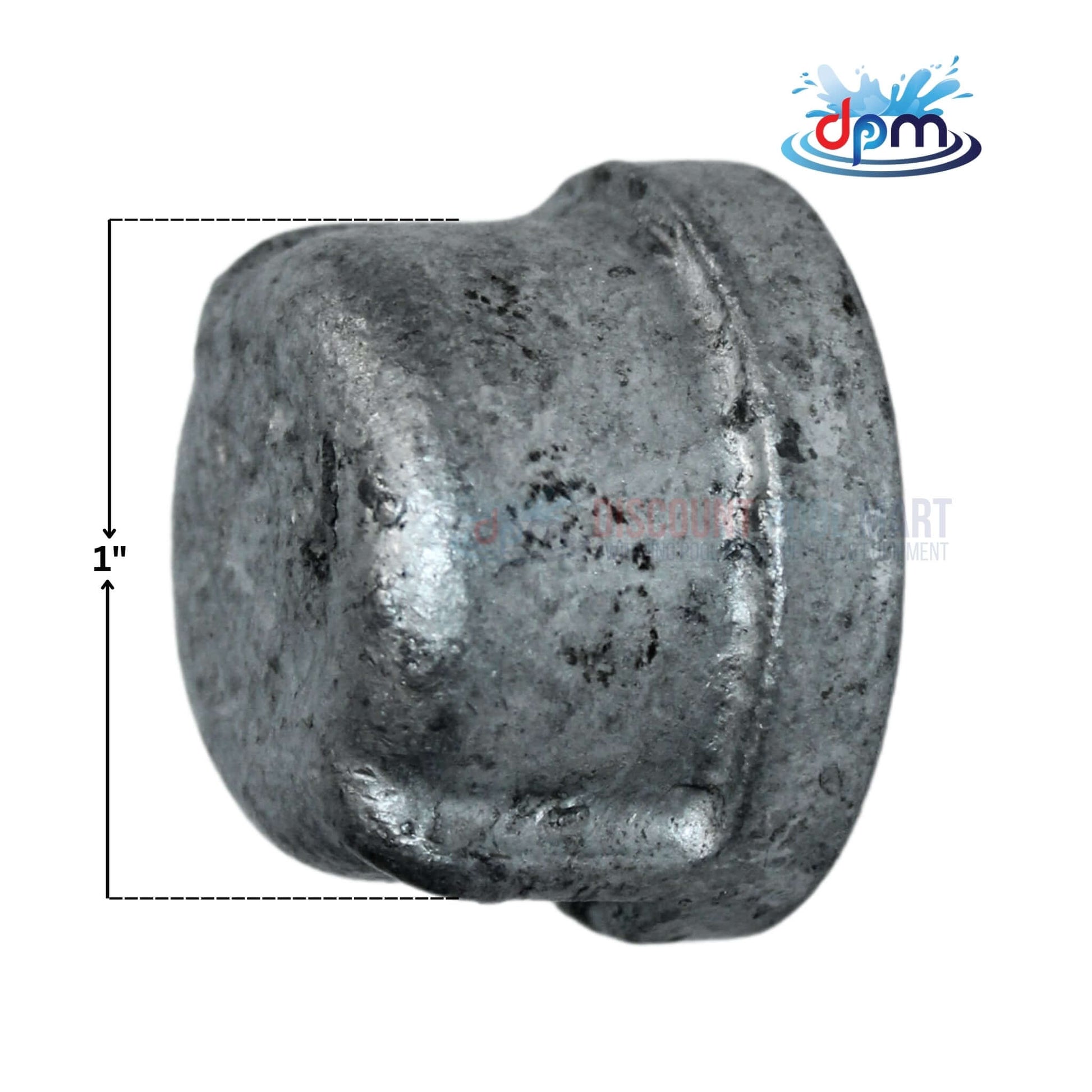 Threaded Galvanized Iron Cap | 1" from Discount Pool Mart DPM, durable, corrosion-resistant seal for pipes.