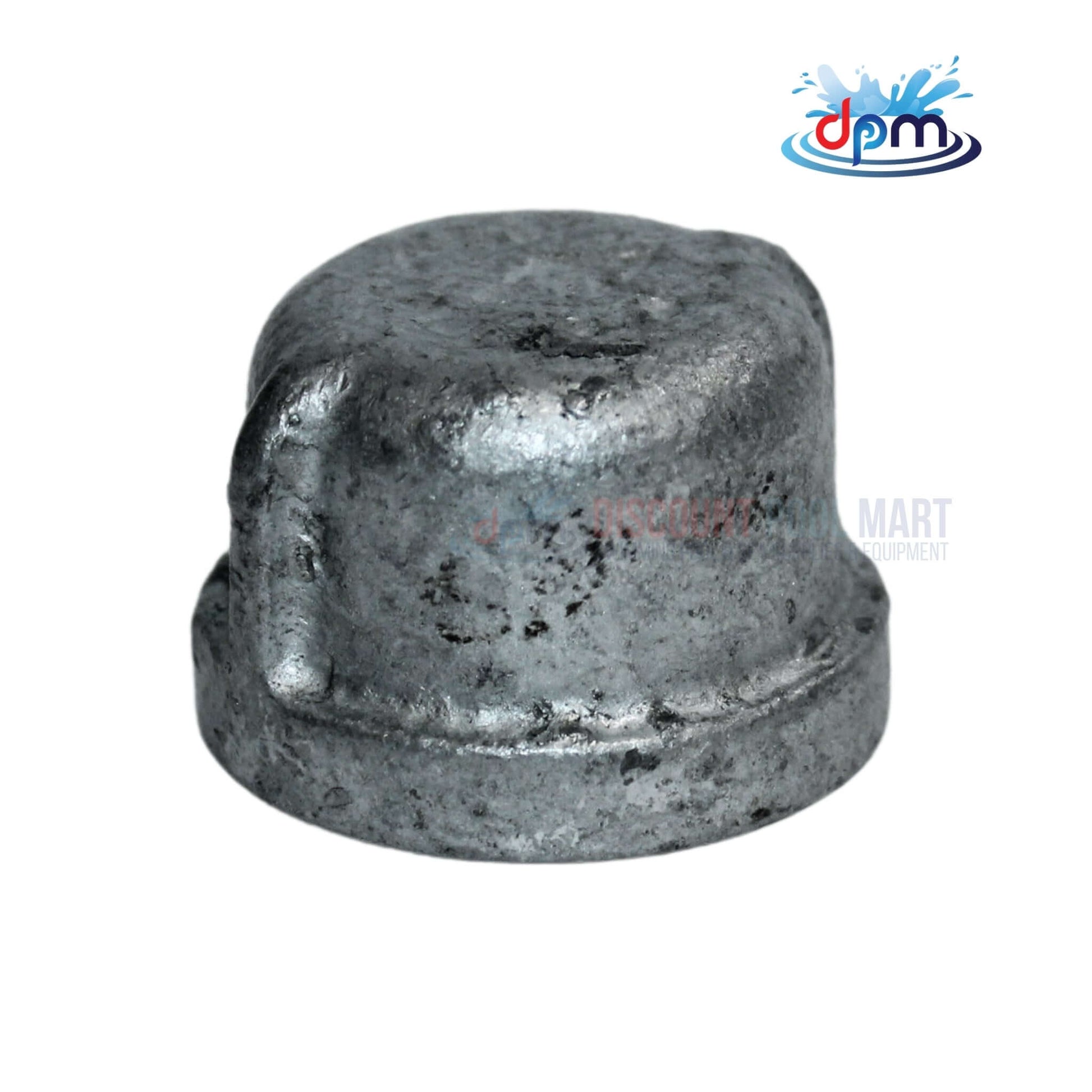Threaded Galvanized Iron Cap 3/4" from Discount Pool Mart DPM - Durable, corrosion-resistant for piping systems.