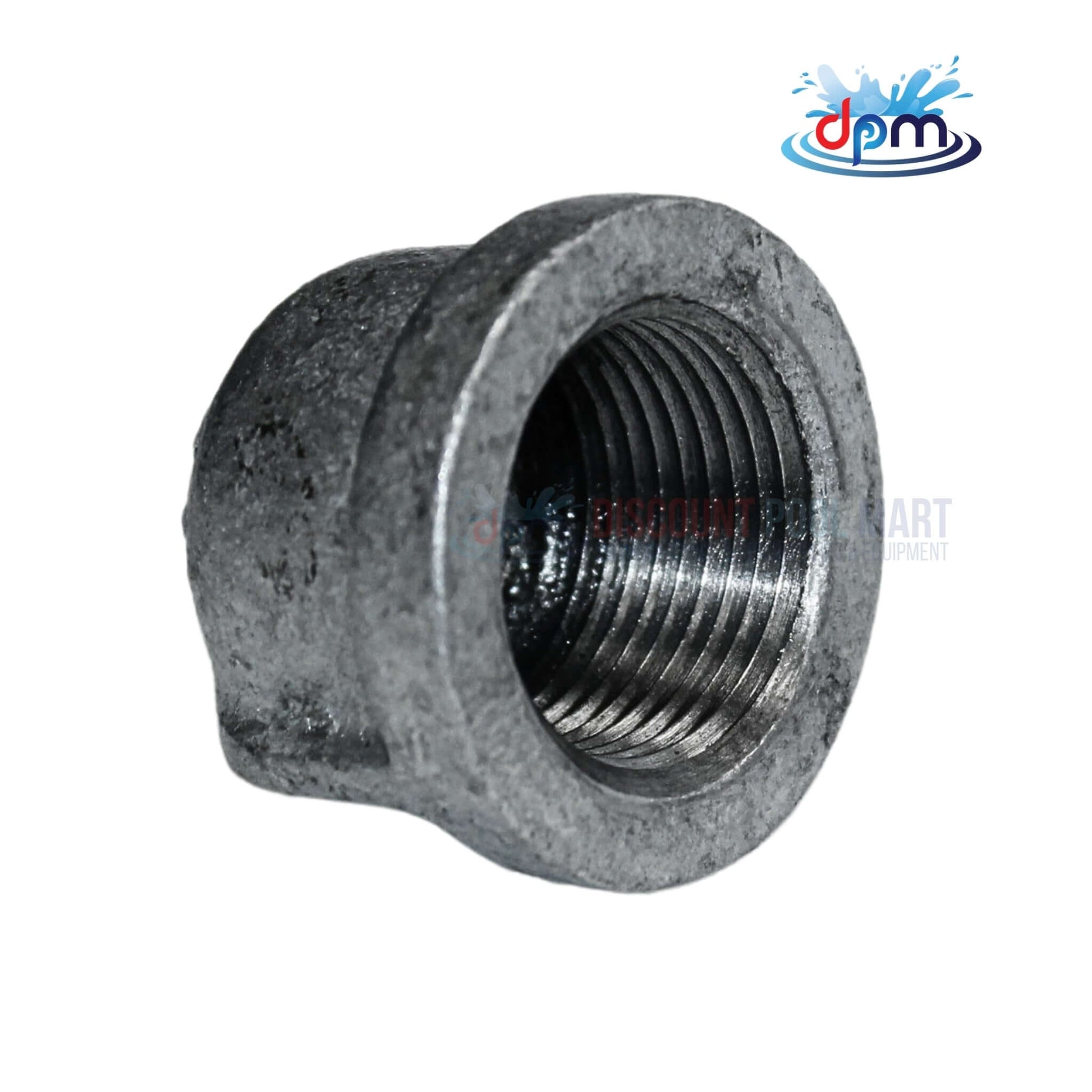 Threaded Galvanized Iron Cap 3/4" from Discount Pool Mart DPM, durable and leak-resistant for pipe systems.