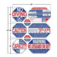 Traffic Graphix CA 8 in 1 Large English Safety Sign TGPS1001 from Discount Pool Mart, hexagon design for pool hazards.