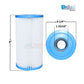 Unicel C-4607 filter cartridge 5 sq ft for Intex pools, 4-1/4" diameter, 8" tall, from Discount Pool Mart DPM.