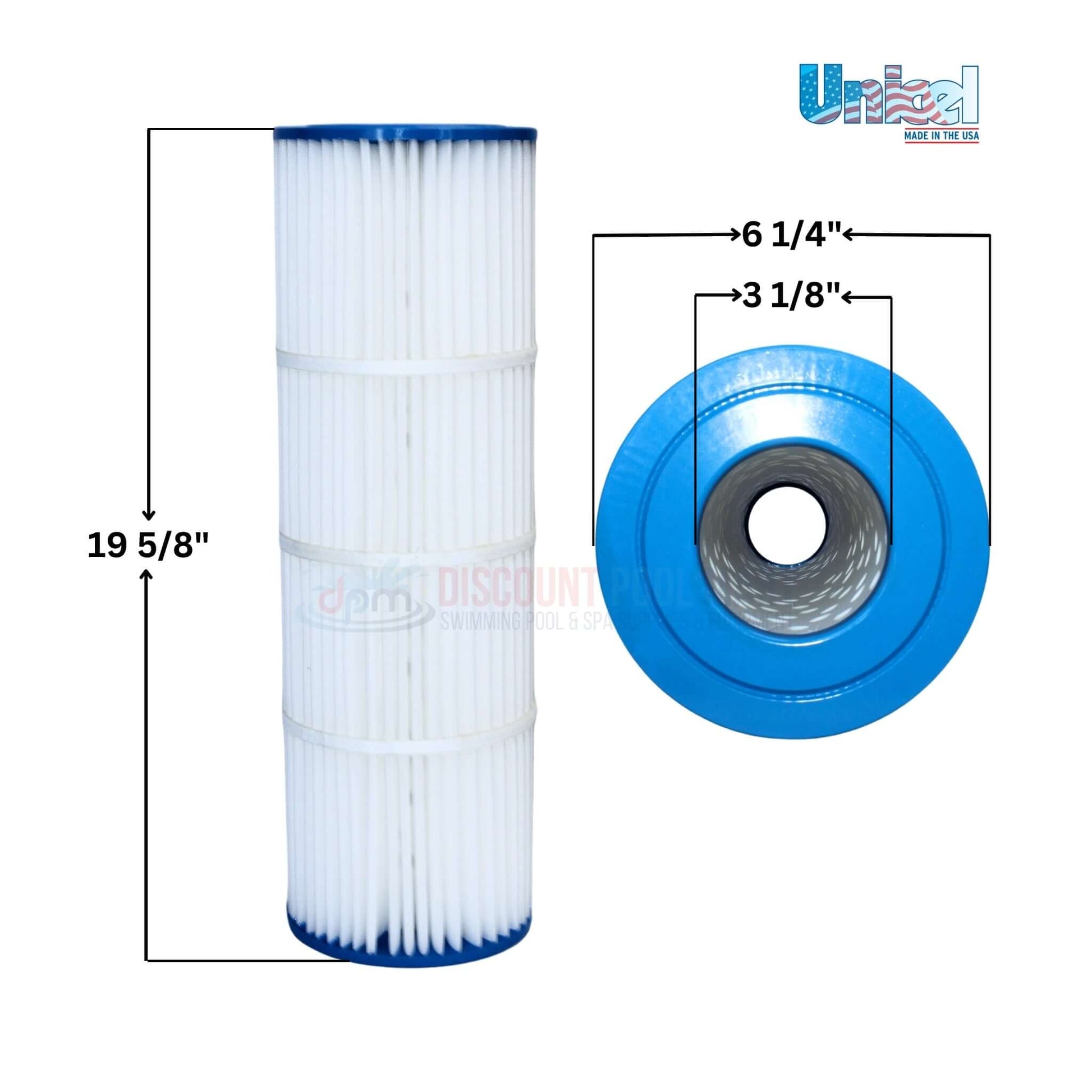 Unicel Cartridge C-6950 for Hayward DEP60 Quad DE Filters, 19 5/8" tall. Available at Discount Pool Mart DPM.
