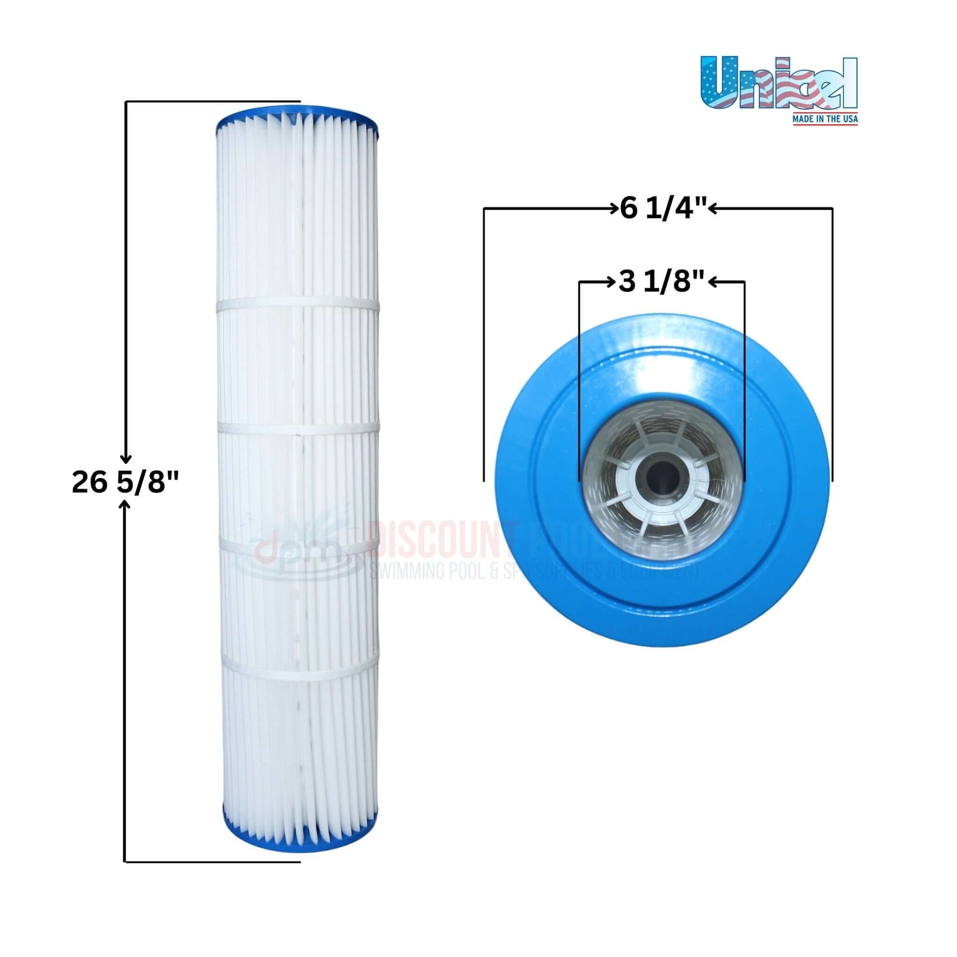 Unicel Cartridge for Pentair Quad DE 80 Filters C-6980, 26 5/8" x 6 1/4" dimensions, from Discount Pool Mart DPM.
