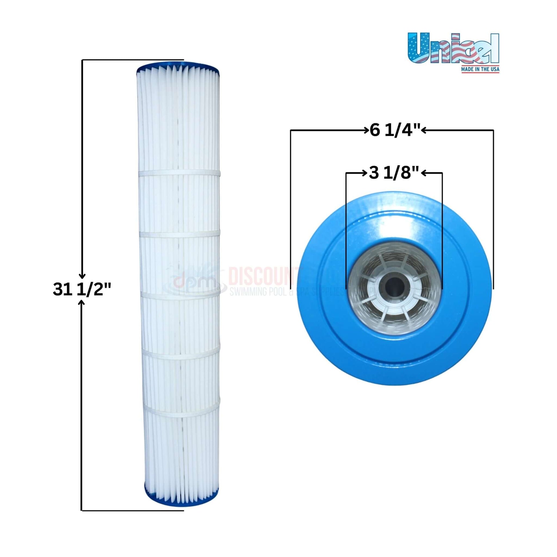 Unicel Cartridge Replacement for Pentair Quad DE 100 Filters, 31 1/2" tall, 6 1/4" diameter, Discount Pool Mart DPM.