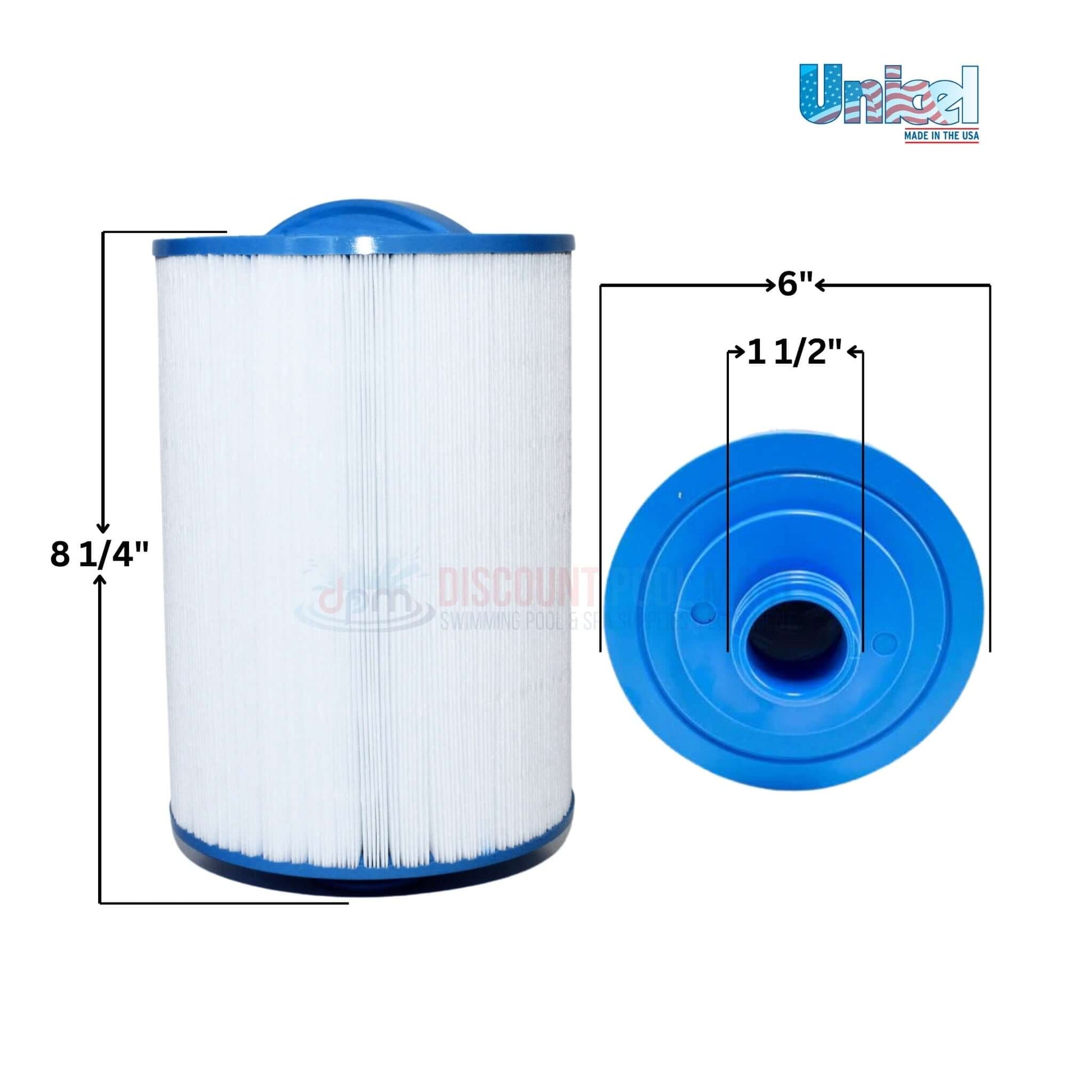 Unicel 6CH-940 Spa Filter Cartridge 45 Sq Ft, 6" diameter, 8-1/4" length, available at Discount Pool Mart DPM.