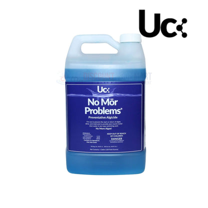 United Chemicals No Mor Problems NMP-4GAL algaecide from Discount Pool Mart DPM for crystal clear swimming pools.