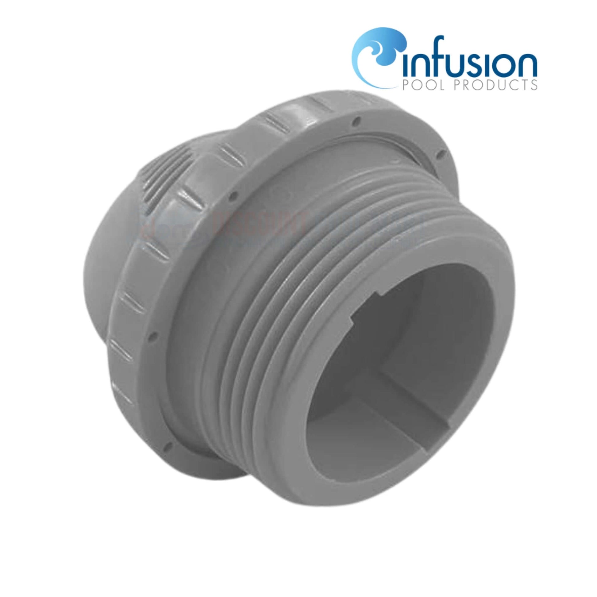 Infusion VRFTHLG 1.5" Light Gray Venturi Return Fitting from Discount Pool Mart, designed for optimal pool water circulation.