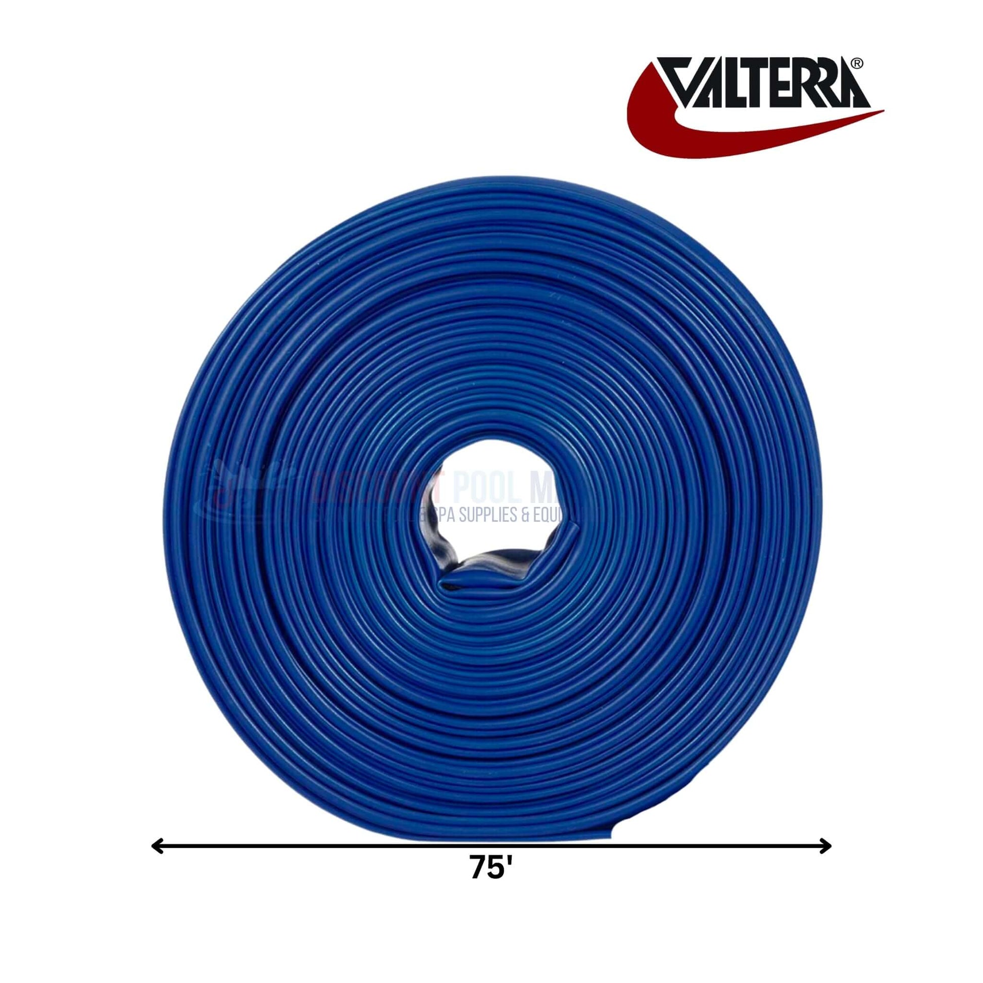 Blue Devil 75' heavy duty backwash hose by Valterra, 2 inch, from Discount Pool Mart DPM, perfect for pool filters.