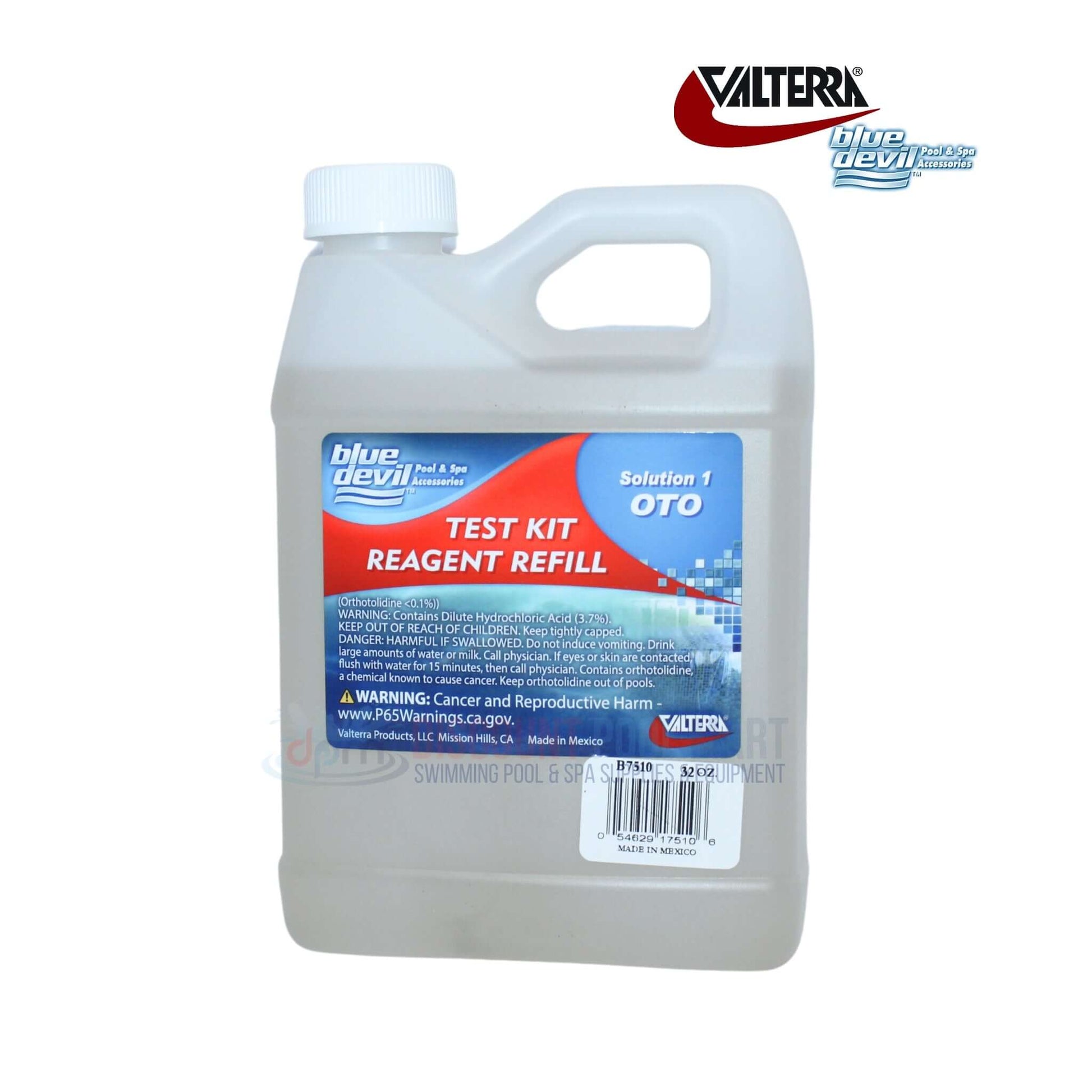 Valterra Blue Devil 1 OTO 32 Oz. reagent refill for chlorine testing; Discount Pool Mart DPM.