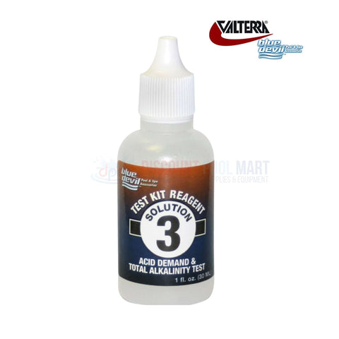 Valterra Blue Devil Solution #3 1 oz reagent for acid demand & total alkalinity testing at Discount Pool Mart DPM.
