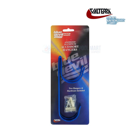 Valterra Blue Devil Aluminum Pole Hanger B8030C with 2 hooks, durable design for pool tool organization, Discount Pool Mart DPM.