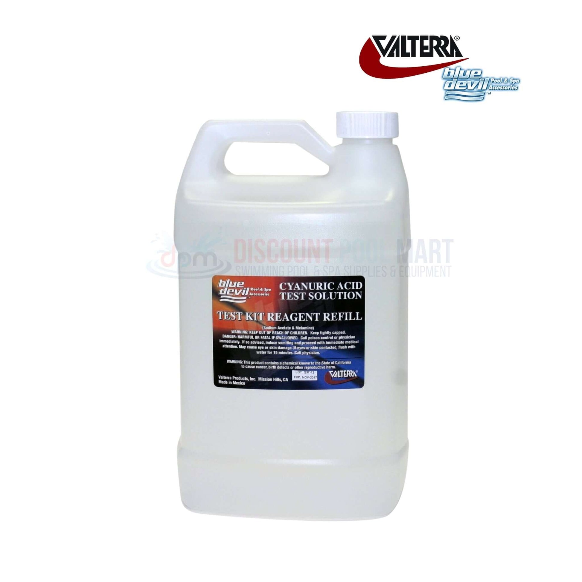 Valterra Blue Devil Cyanuric Acid Test 128 oz B7519 at Discount Pool Mart DPM for accurate pool water testing.
