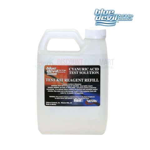Valterra Blue Devil Cyanuric Acid Test 32 oz solution from Discount Pool Mart DPM for accurate pool water testing.