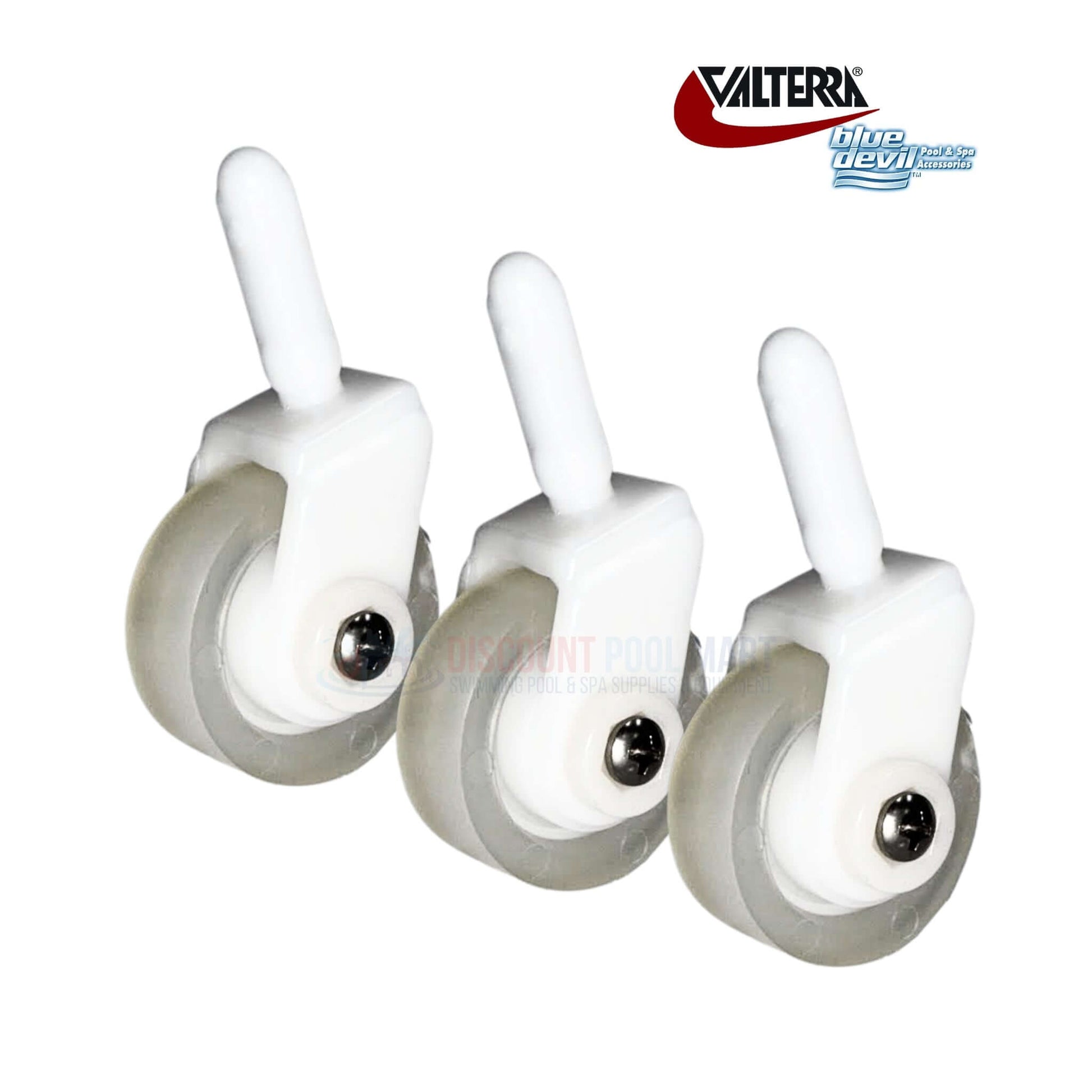 Valterra Blue Devil Swivel Wheel Set for Pro Leaf Master, 3 wheels for easy pool maintenance from Discount Pool Mart.