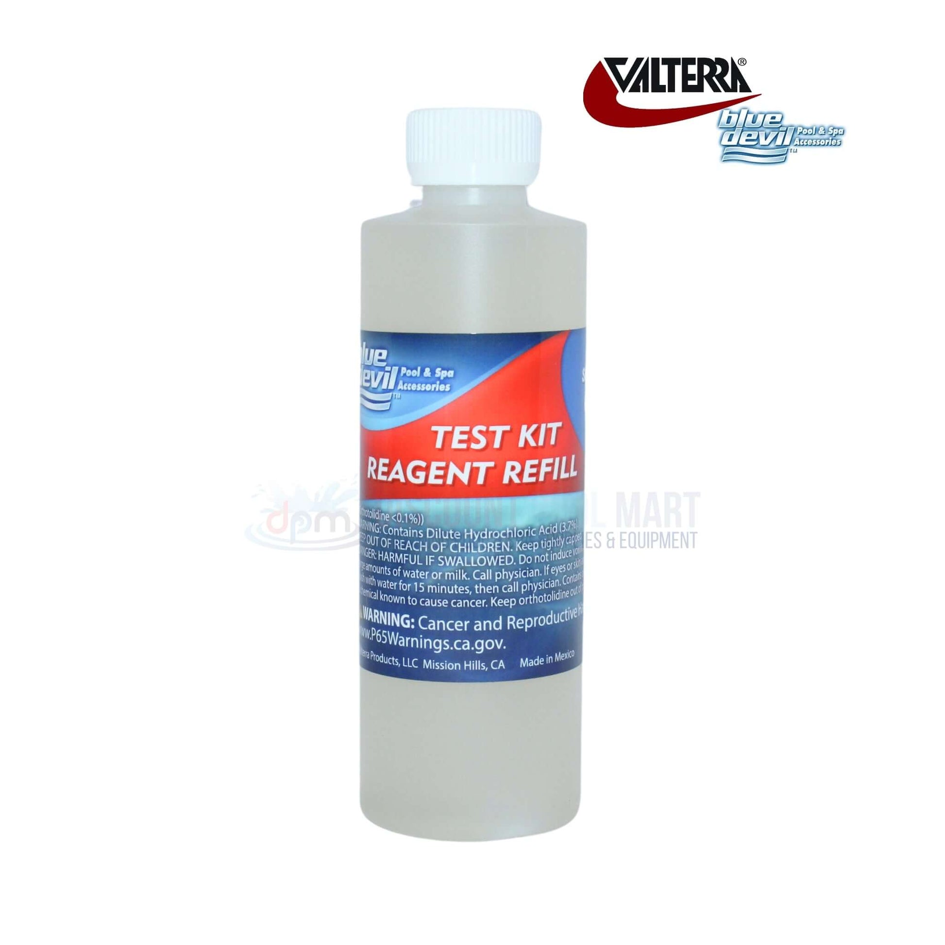 Valterra Blue Devil #1 OTO Chlorine Test Reagent 8 Oz. B7500 from Discount Pool Mart DPM for pool water testing.