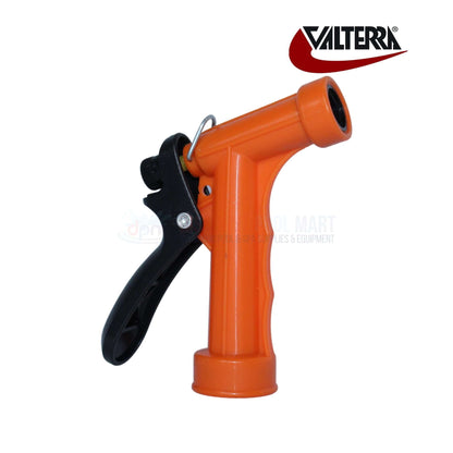 Valterra Plastic Pistol Nozzle A01-0136VP in orange, ergonomic design for efficient water control by Discount Pool Mart DPM.